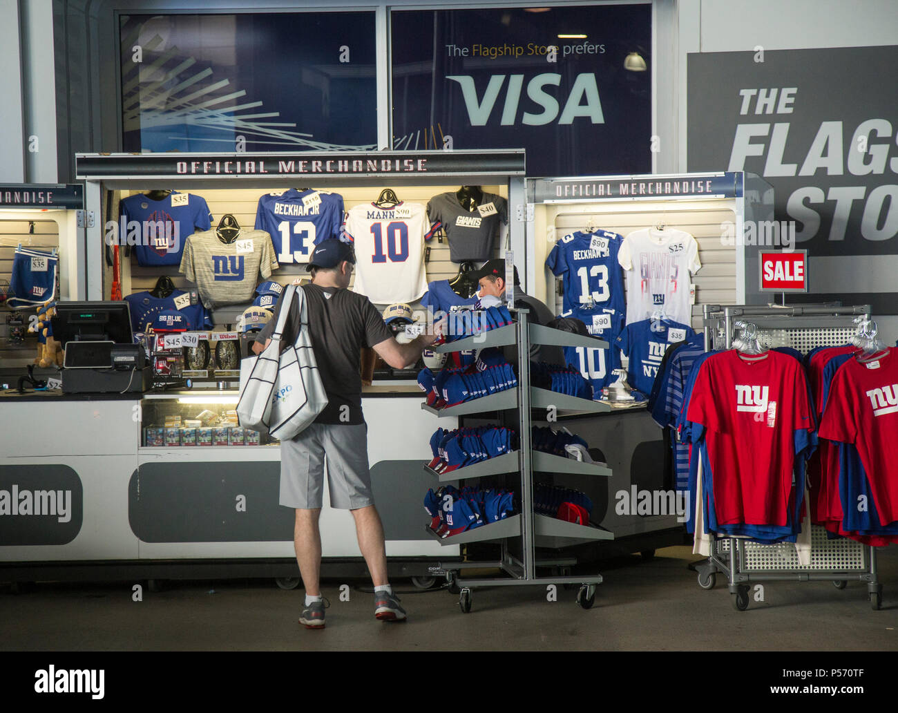 Concession selling New York Giants souvenirs at MetLife Stadium