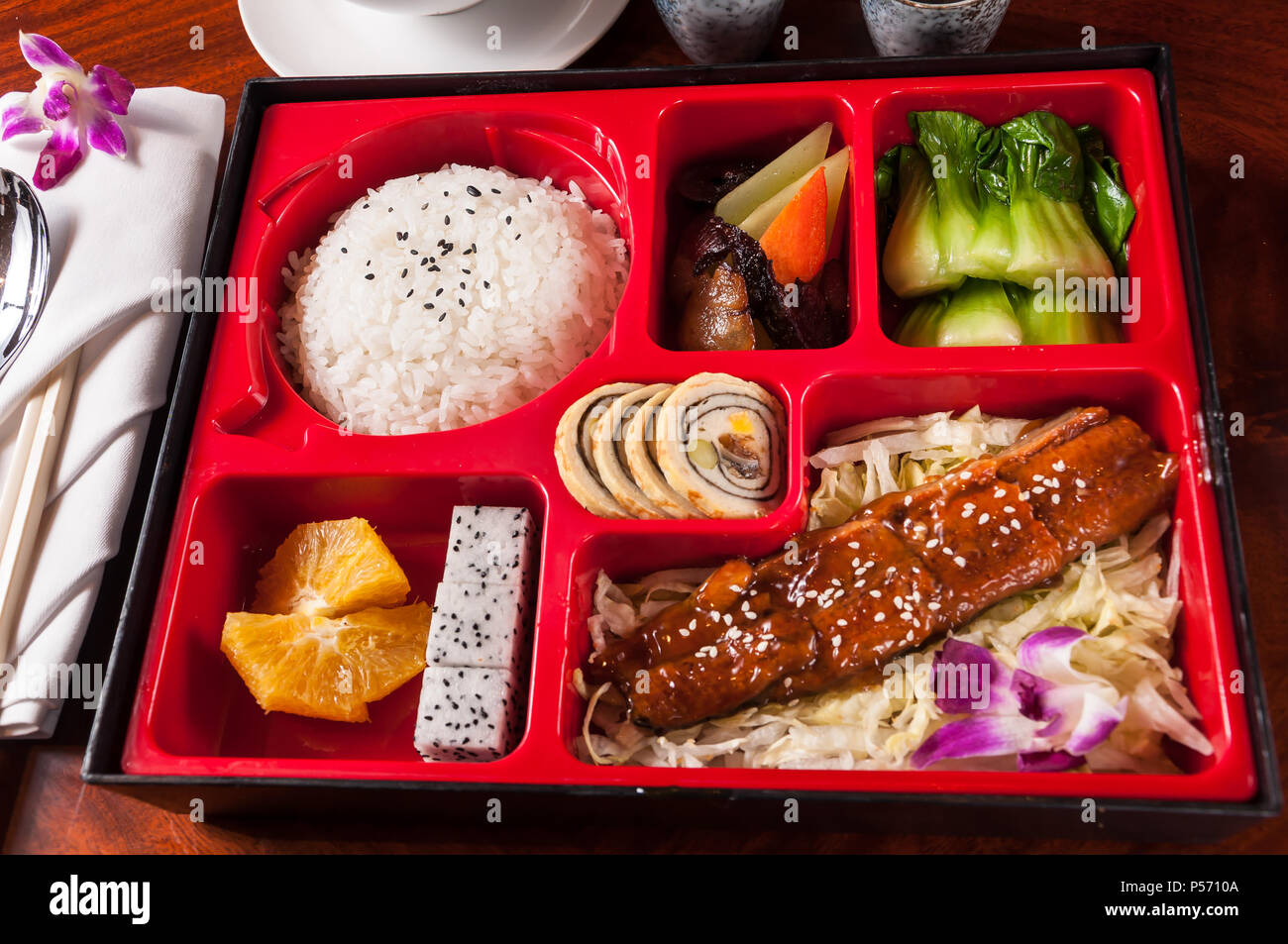 Japanese roasted eel bento Stock Photo Alamy