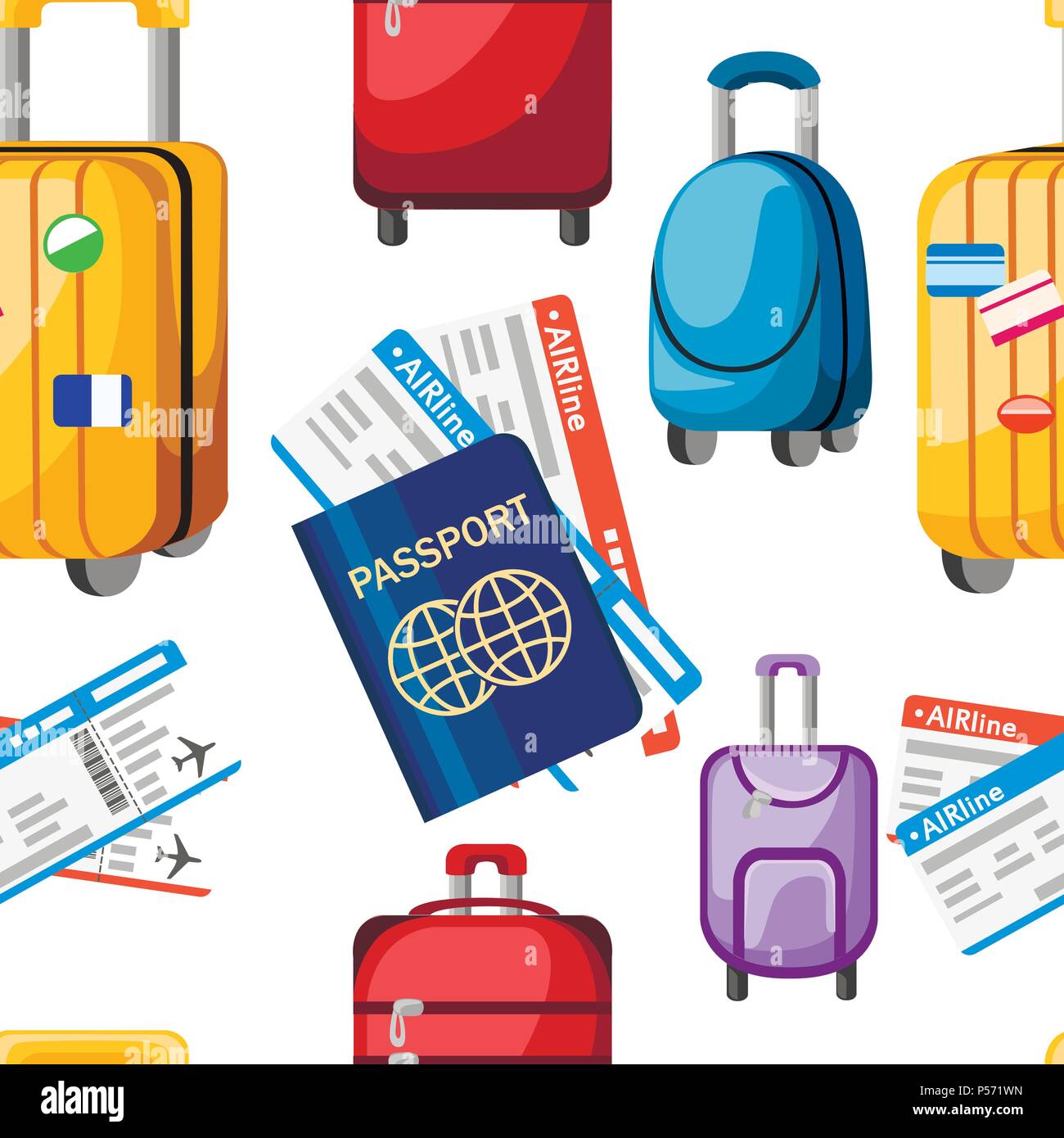 Empty luggage with wheels Stock Vector Images - Alamy