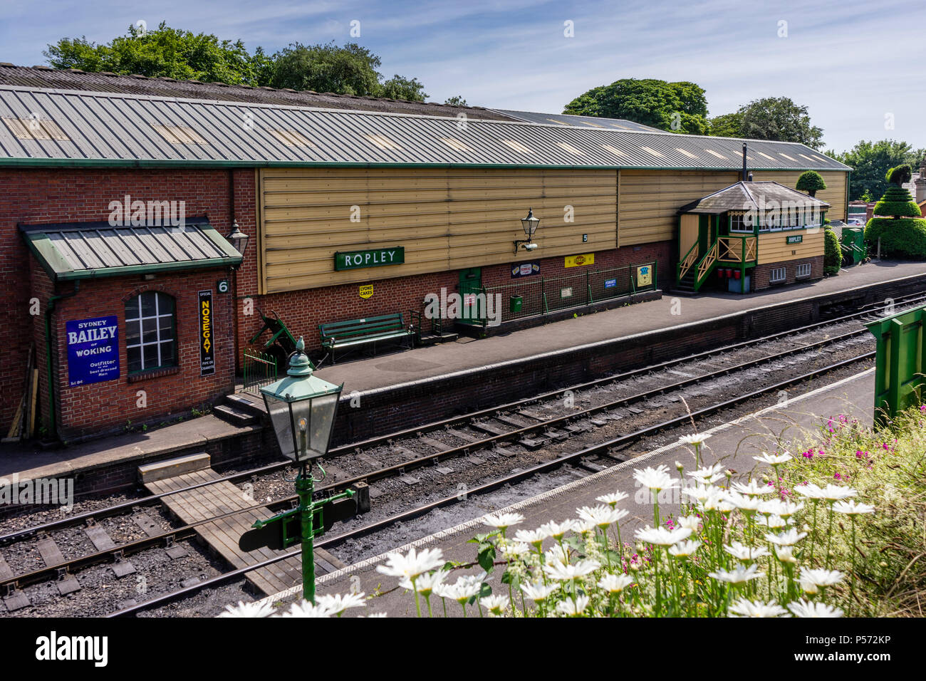 Ropley Station near Alresford on the heritage Watercress line railway in Hampshire, England, UK Stock Photo