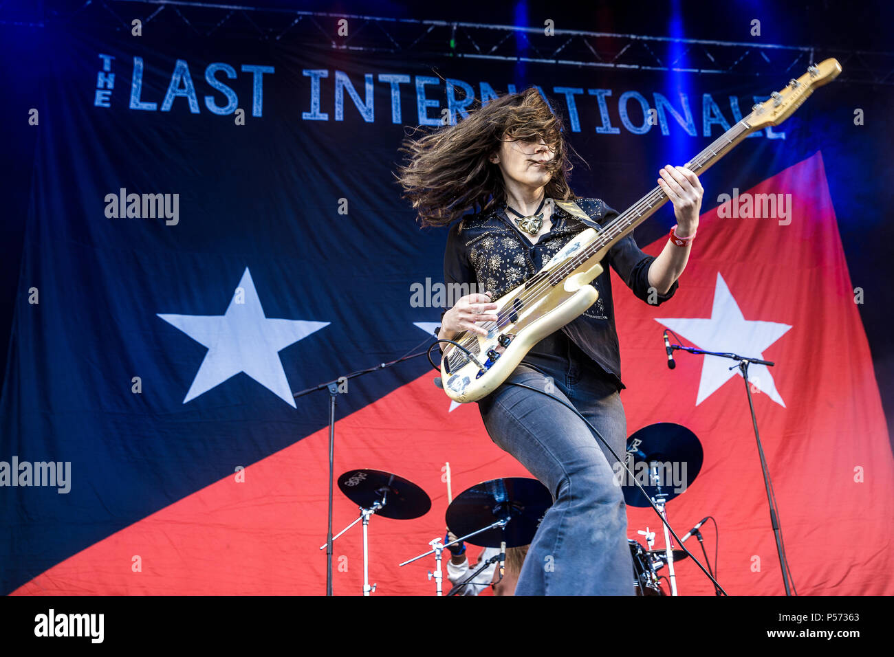 Denmark, Copenhagen June 21, 2018. The American rock band The Last Internationale performs a