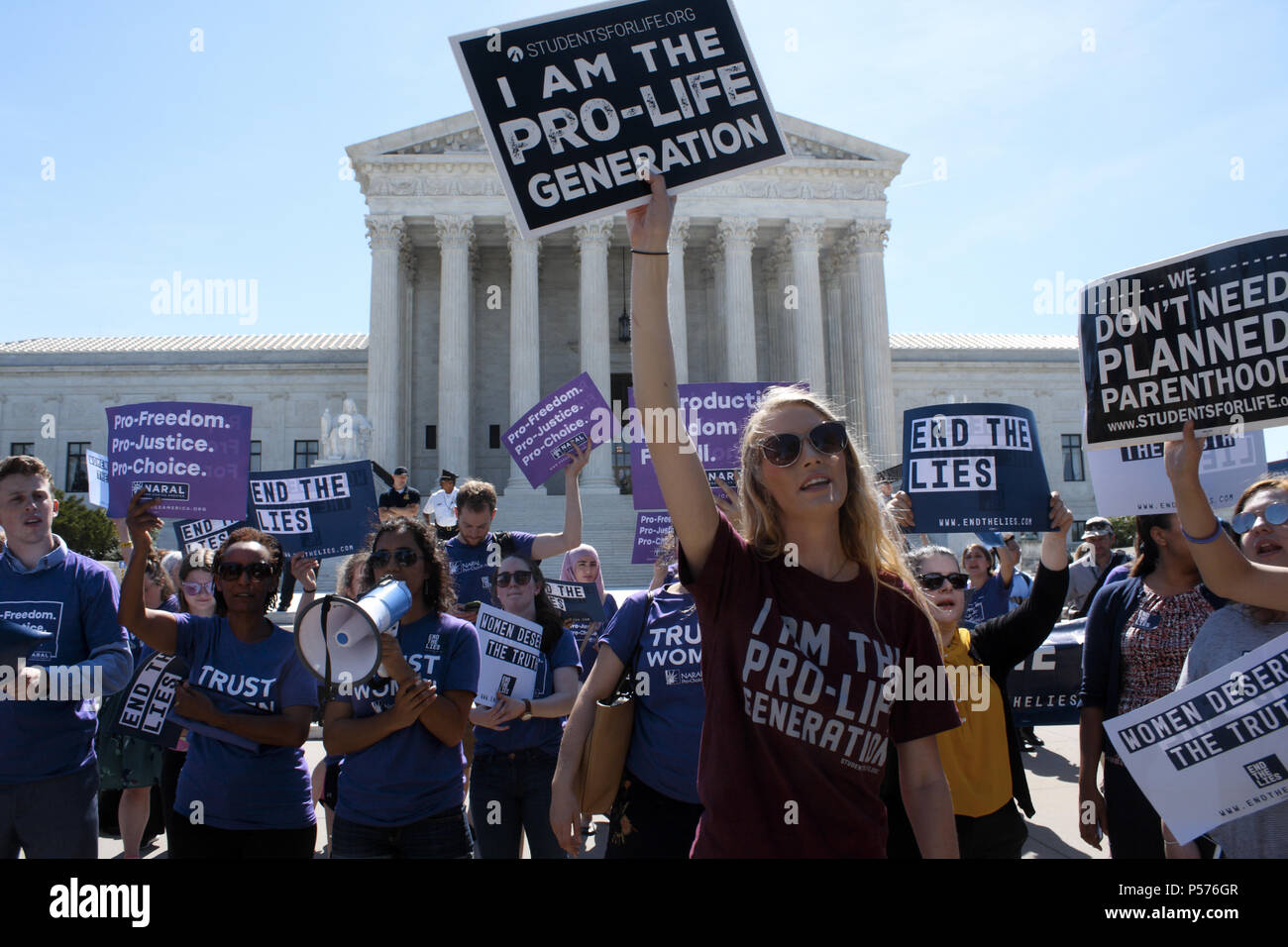 Washington, DC, USA. 25th June, 2018. Supporters On Both Sides Of NIFLA ...