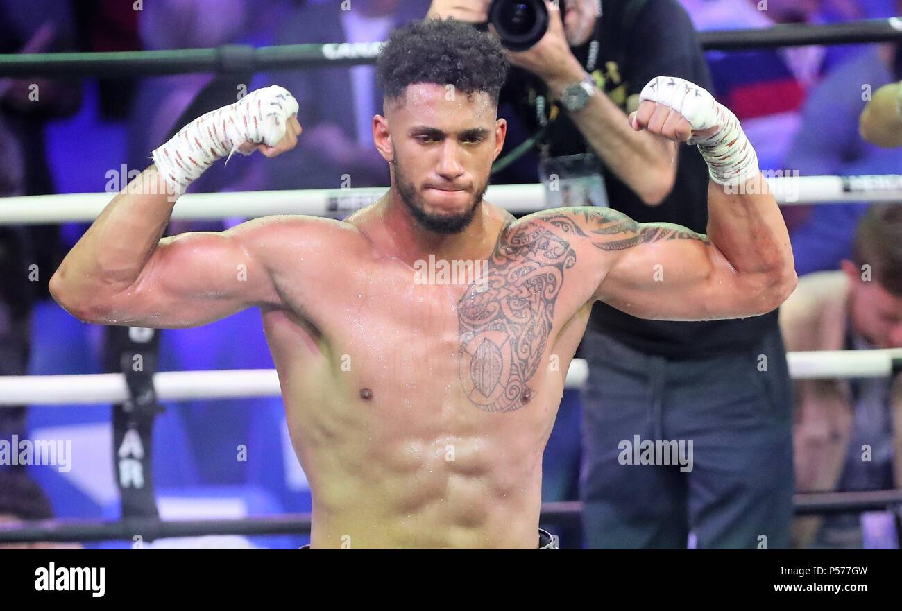 Paris France 25th Jun 2018 Tony Yoka Fra During The Boxing Event La Conquete Tony Yoka Round 5 Heavyweight Boxing Bout Between Tony Yoka Fra And Dave Allen Eng On June 25