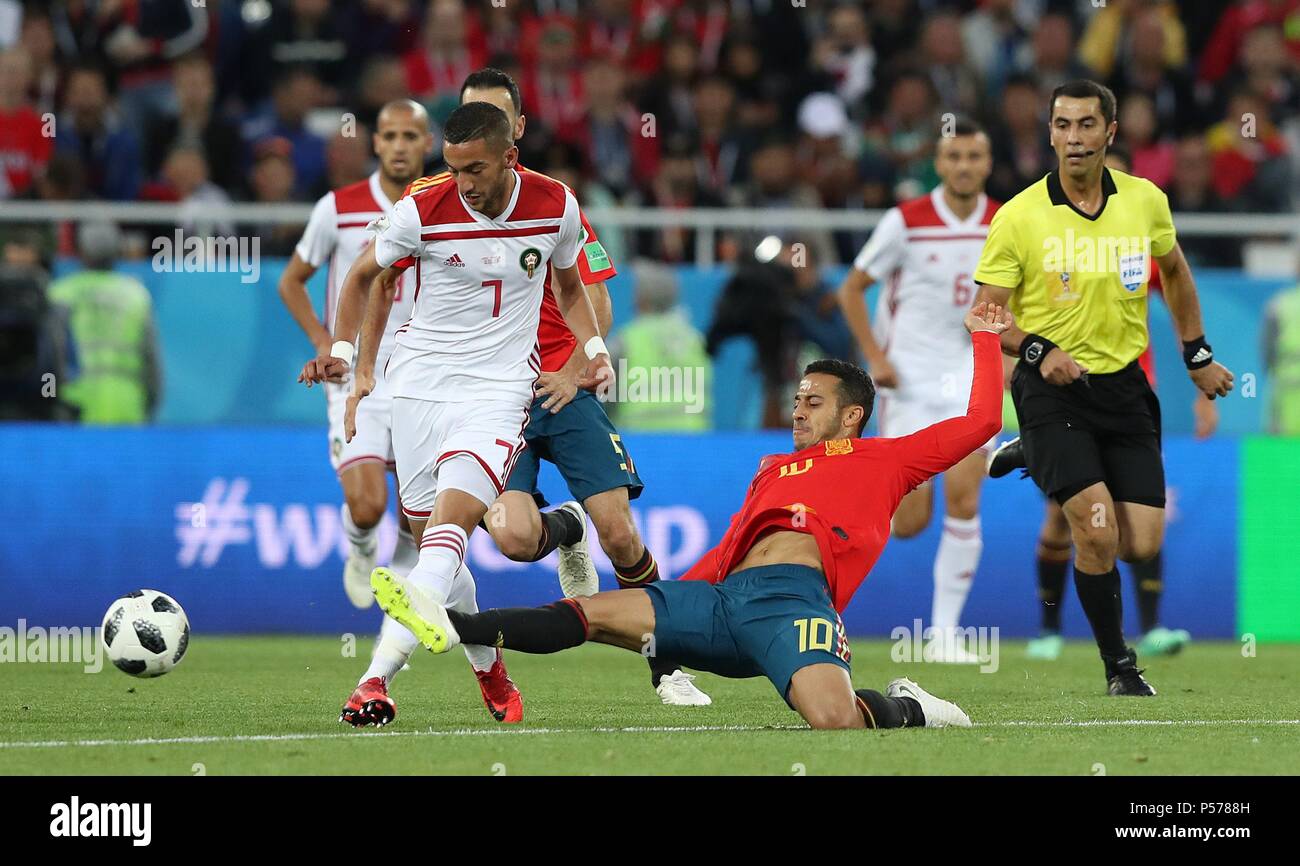 Kaliningrad, Russland. 25th June, 2018. firo: 25.06.2018, Kaliningrad,  Fuvuball, Soccer, National Team, World Cup 2018 in Russia, Ruvuland, World  Cup 2018 in Russia, Ruvuland, World Cup 2018 Russia, Russia, Spain - Morocco