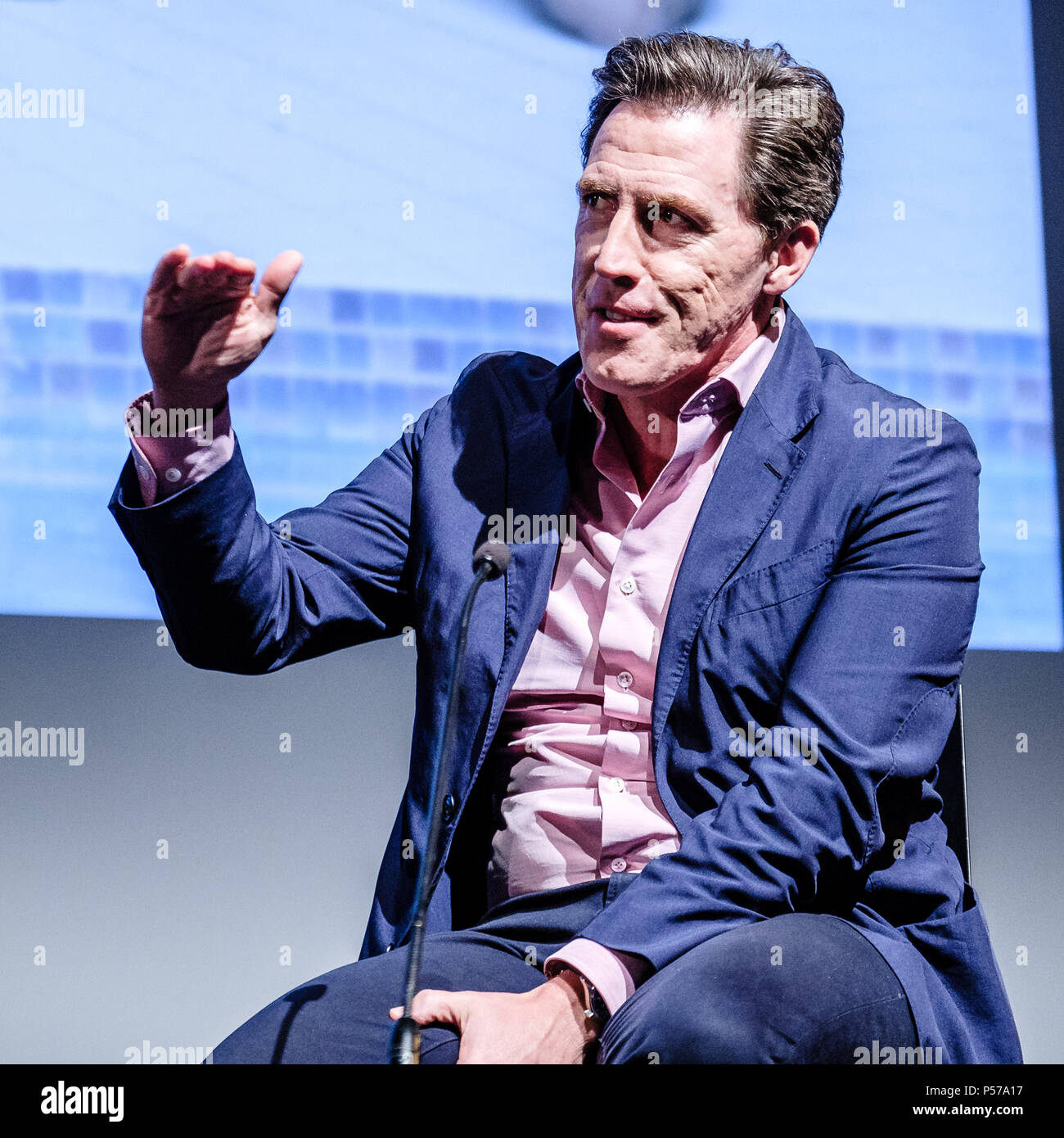 London, UK. 25th June, 2018. London, UK. 25th June, 2018. Rob Brydon appears on Mark Kermode Live in 3D on Monday 25 June 2018 held at BFI Southbank, London. Pictured: Rob Brydon. Credit: Julie Edwards/Alamy Live News Stock Photo