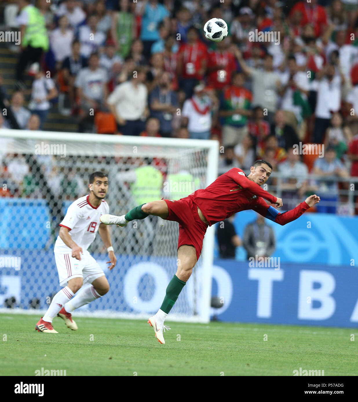 Mordovia Arena, Saransk, Russia,June 25, 2018. CRISTIANO RONALDO  captain of the Portugal Team in action. Portugal survives late surge to advance with 1-1 draw with Iran.  SeshadriSUKUMAR Credit: Seshadri SUKUMAR/Alamy Live News Stock Photo