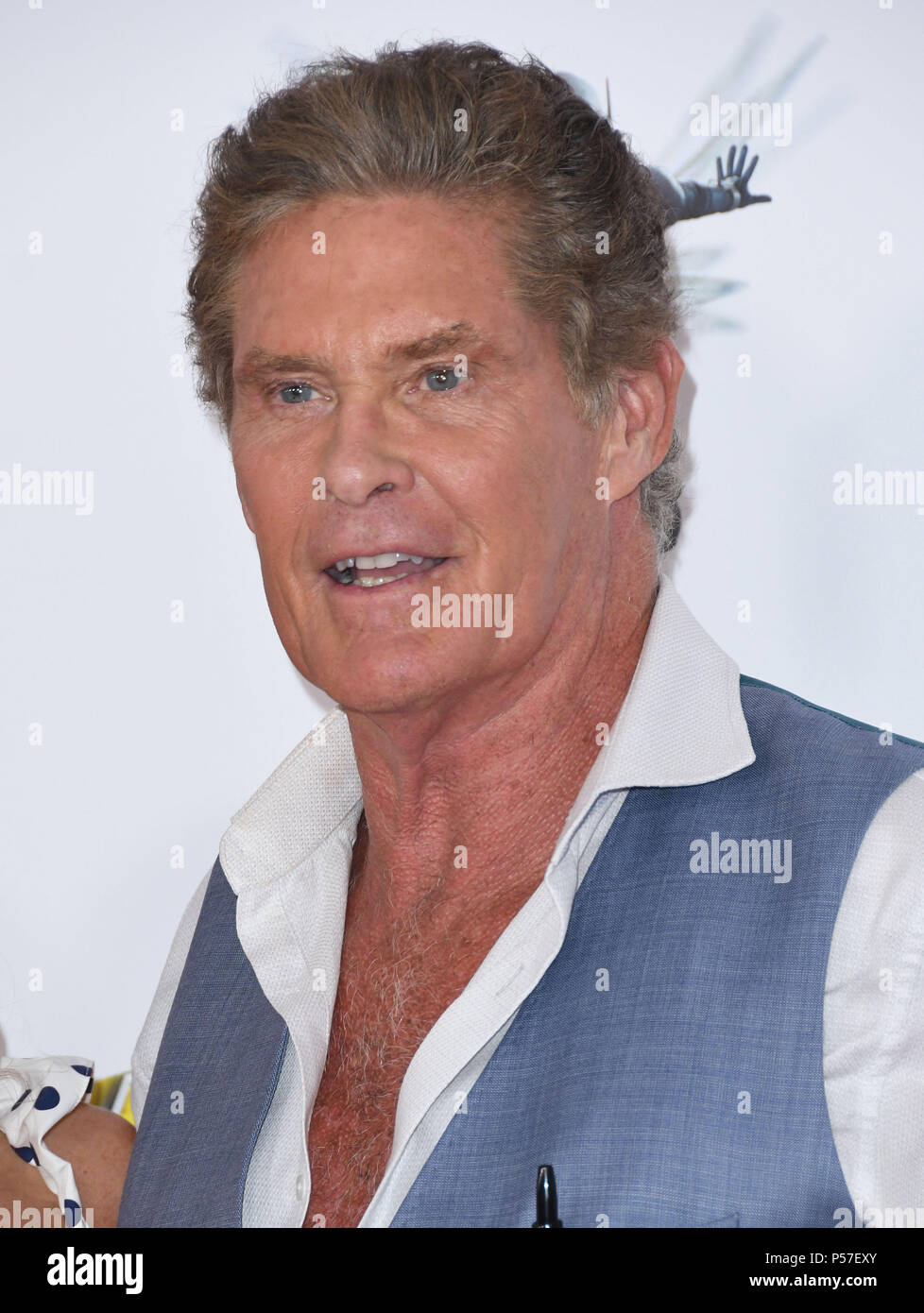 June 25, 2018 - Hollywood, CA, U.S. - 25 June 2018 - Hollywood, California - David Hasselhoff. ''Ant-Man and The Wasp' Los Angeles Premiere held at theEl Capitan Theatre. Photo Credit: Birdie Thompson/AdMedia (Credit Image: © Birdie Thompson/AdMedia via ZUMA Wire) Stock Photo