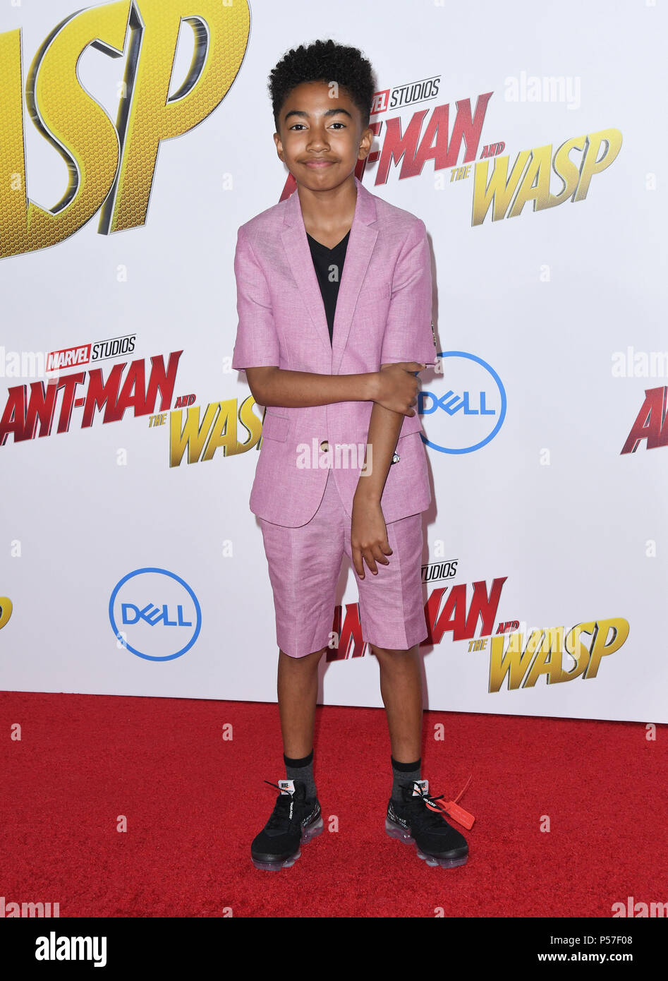 June 25, 2018 - Hollywood, CA, U.S. - 25 June 2018 - Hollywood, California - Miles Brown. ''Ant-Man and The Wasp' Los Angeles Premiere held at theEl Capitan Theatre. Photo Credit: Birdie Thompson/AdMedia (Credit Image: © Birdie Thompson/AdMedia via ZUMA Wire) Stock Photo