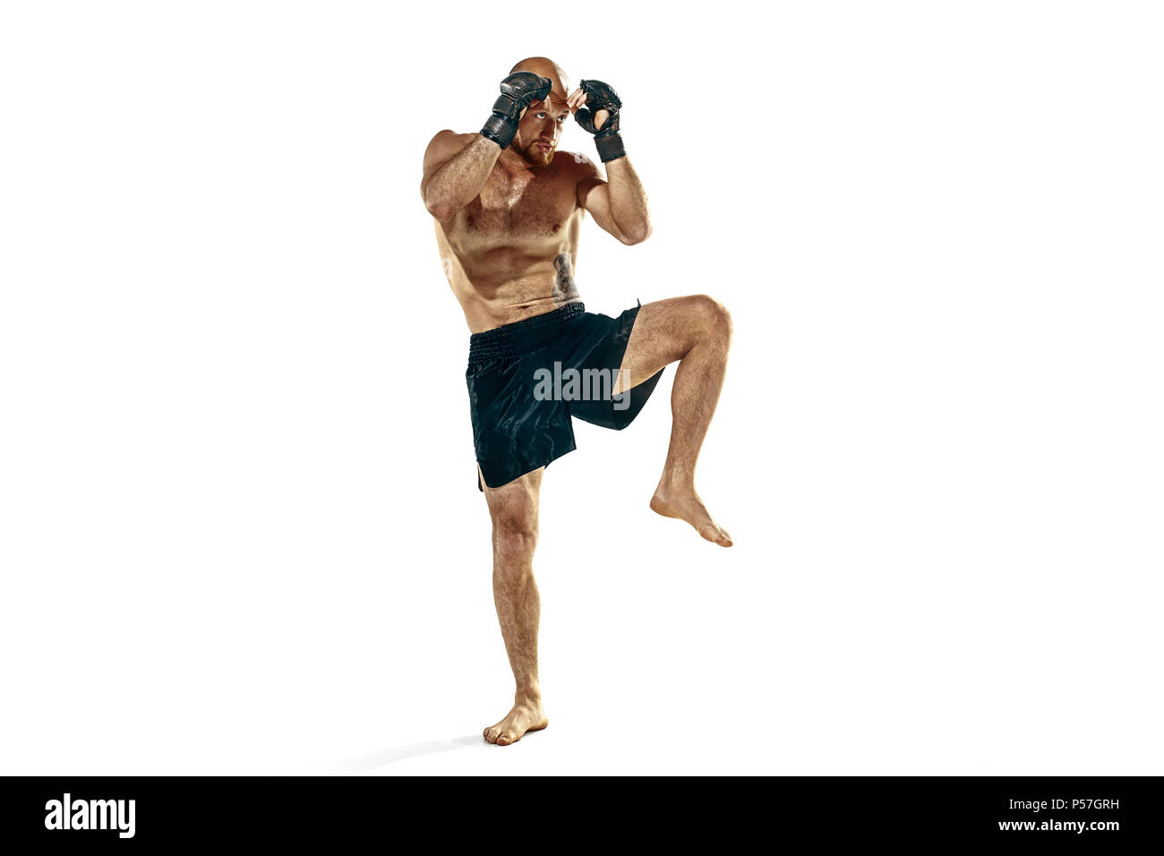 professional boxer boxing isolated on white studio background Stock ...