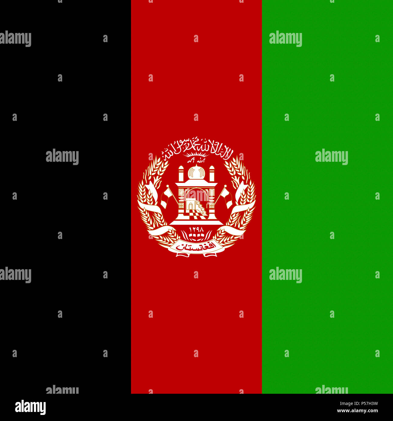 Official national flag of Afghanistan Stock Photo Alamy