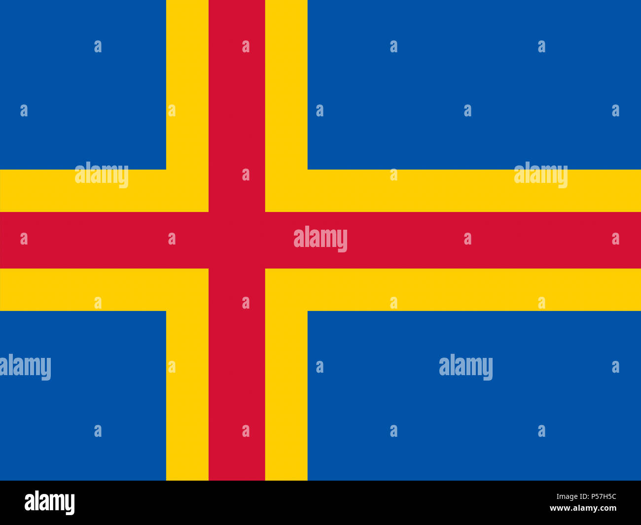 Official national flag of Åland Islands, Åland Islands Stock Photo