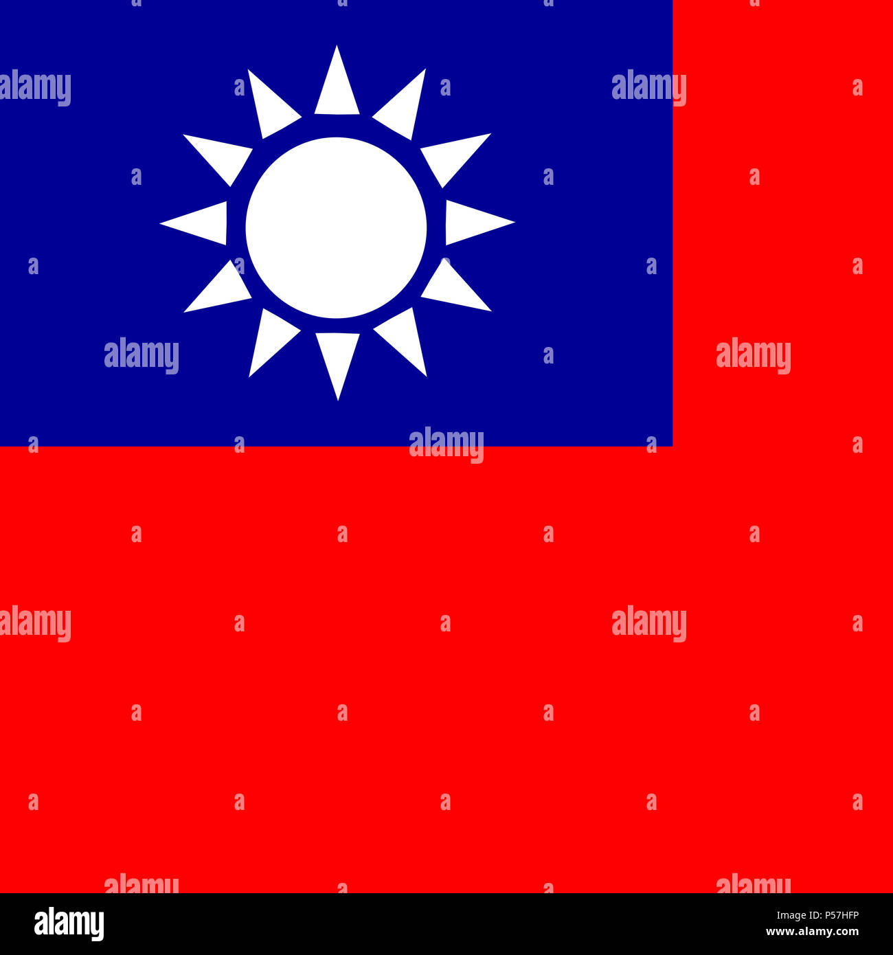 Official national flag of Republic of China, Taiwan Stock Photo