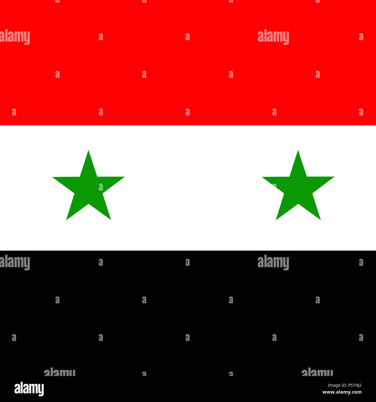 Official national flag of Syrian Arab Republic, Syria Stock Photo