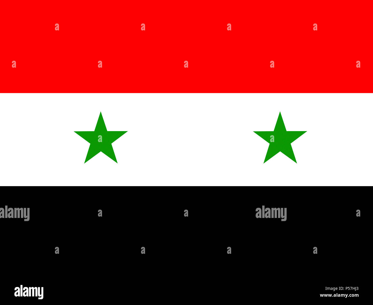 Official national flag of Syrian Arab Republic, Syria Stock Photo