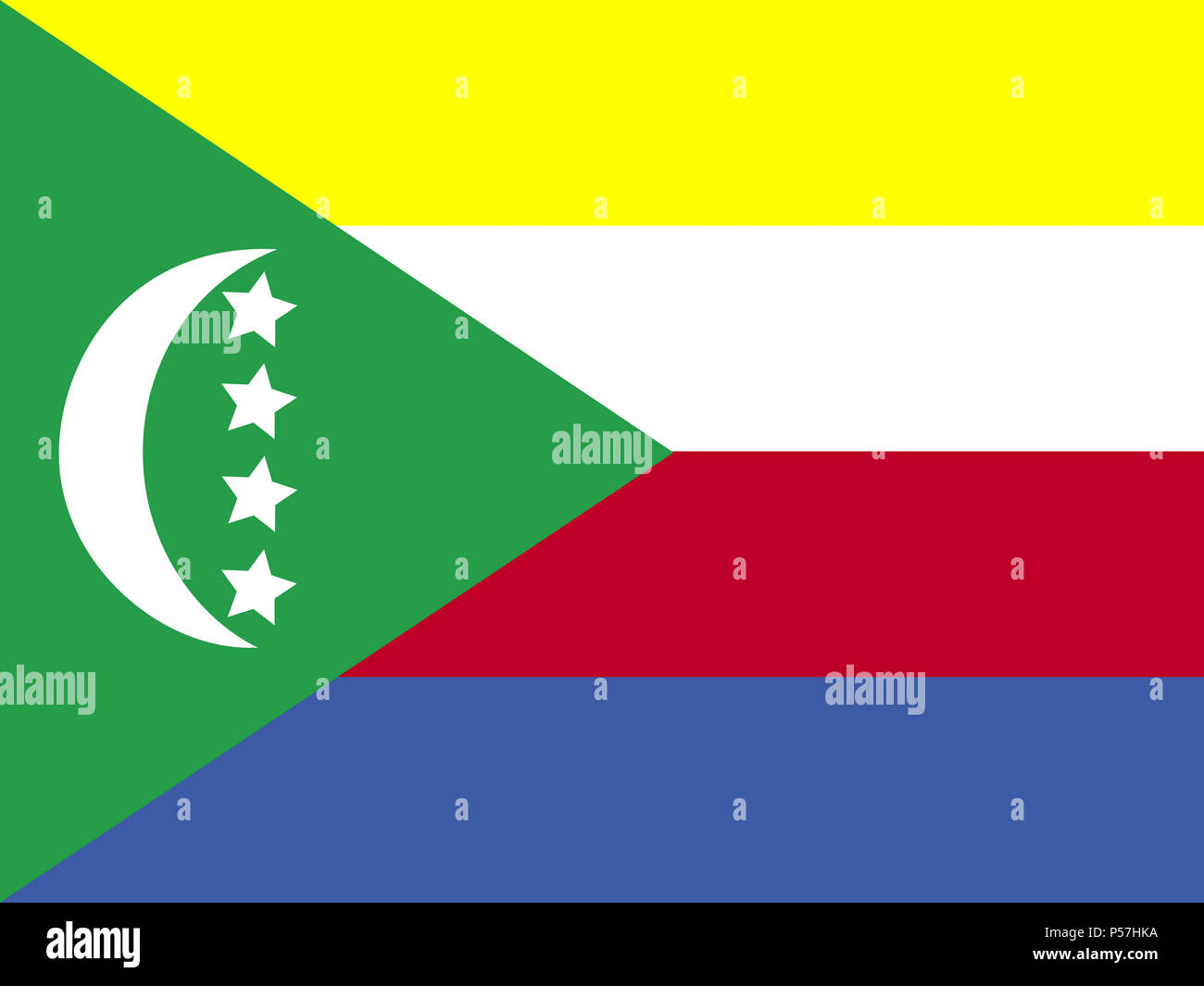 Official national flag of the Comoros Stock Photo - Alamy