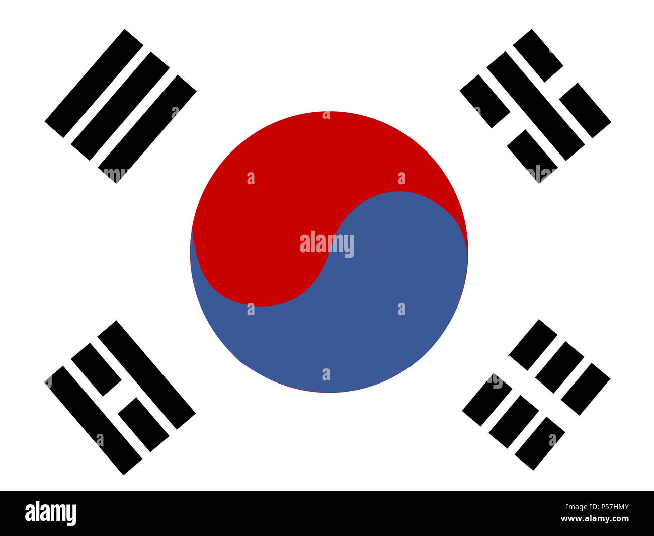 Official National Flag Of The Republic Of Korea South Korea Stock   Official National Flag Of The Republic Of Korea South Korea P57HMY 