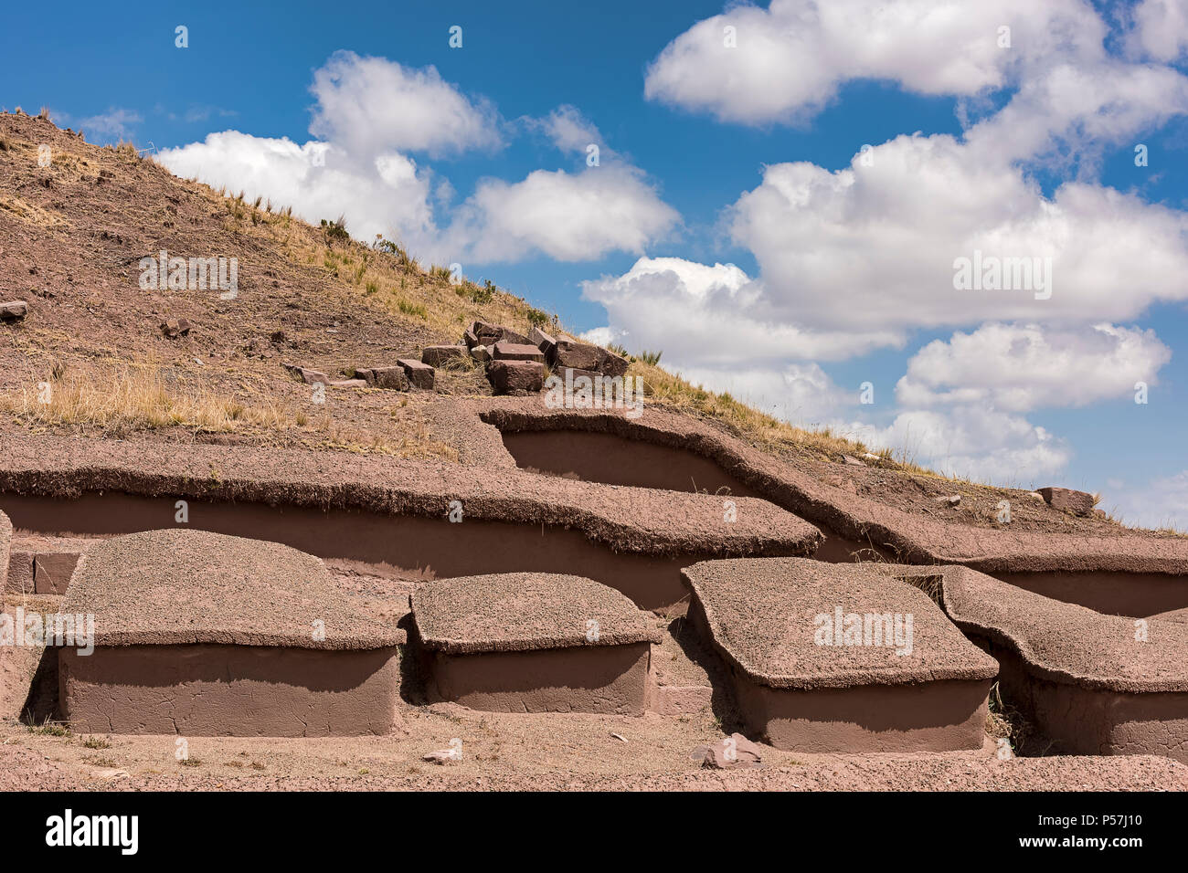 Tihuanaku, ruins of pre-Inca cultures, Bolivia Stock Photo
