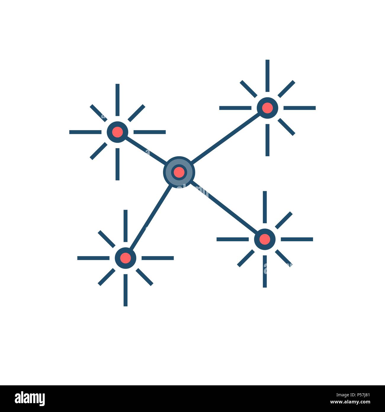 Decentralization Flat Vector Icon. Isolated on White Background. Trendy Flat Style. Stock Vector