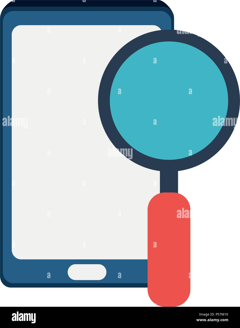 Smartphone with magnifying glass Stock Vector Image & Art - Alamy
