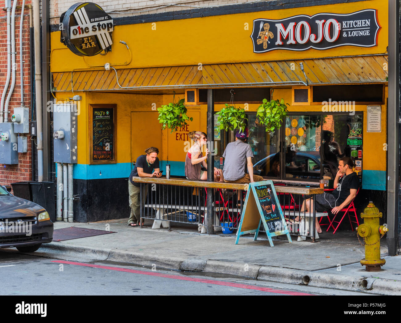 ASHEVILLE, NC, USA24 JUNE 18 The Mojo Kitchen & Lounge,a colorful