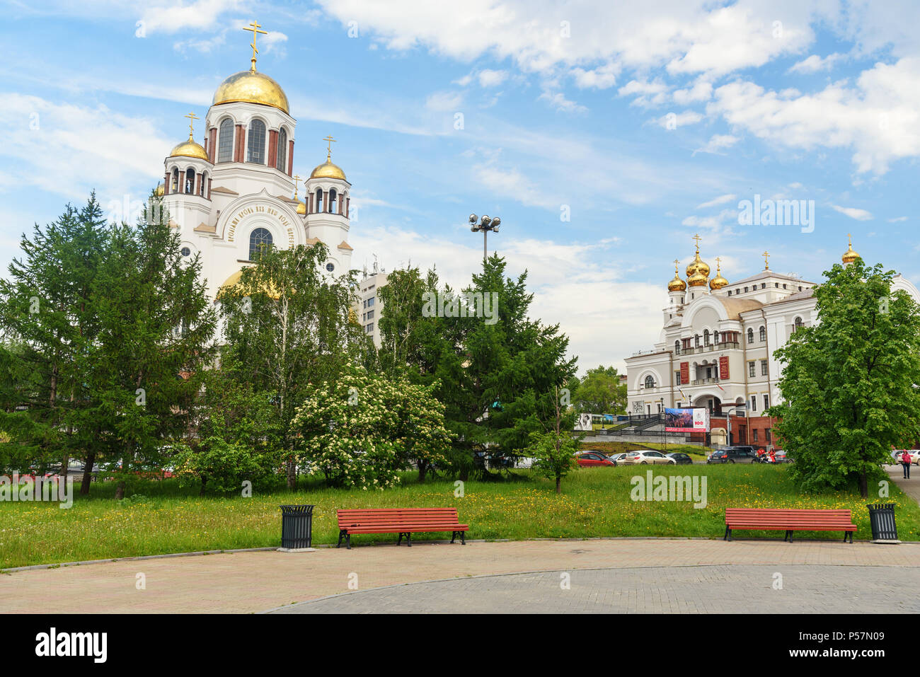 Yekaterinburg, Russia - June 21, 2018: View of Church on Blood in Honour of All Saints Stock Photo