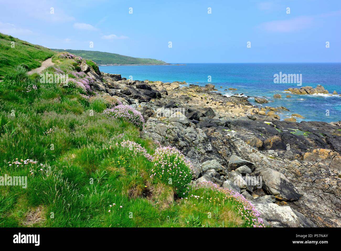 Cornish coastline,St ives,Cornwall, England,UK Stock Photo