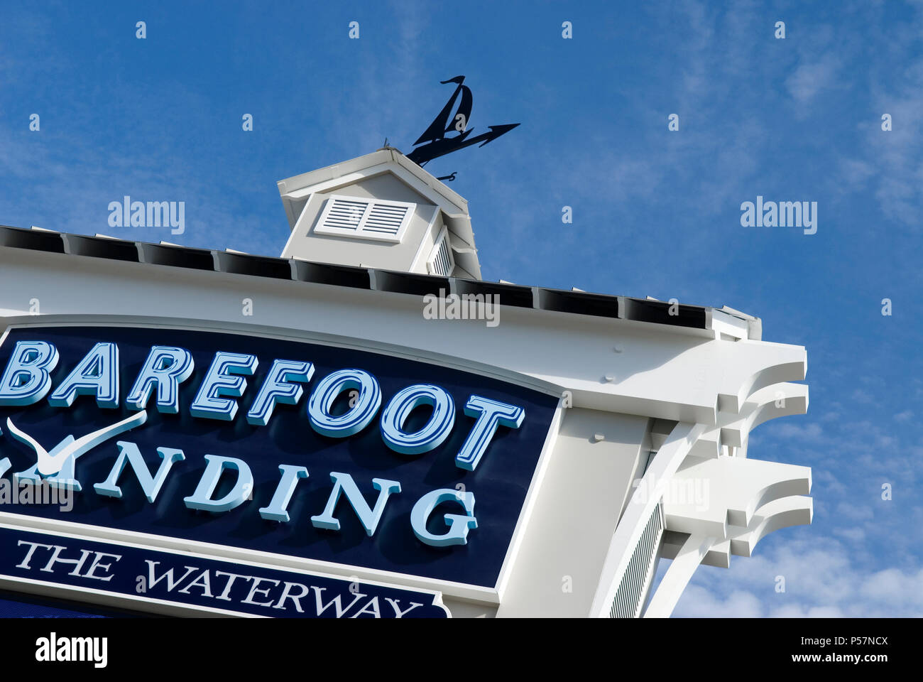 Barefoot Landing Sign at North Myrtle Beach SC USA Stock Photo Alamy