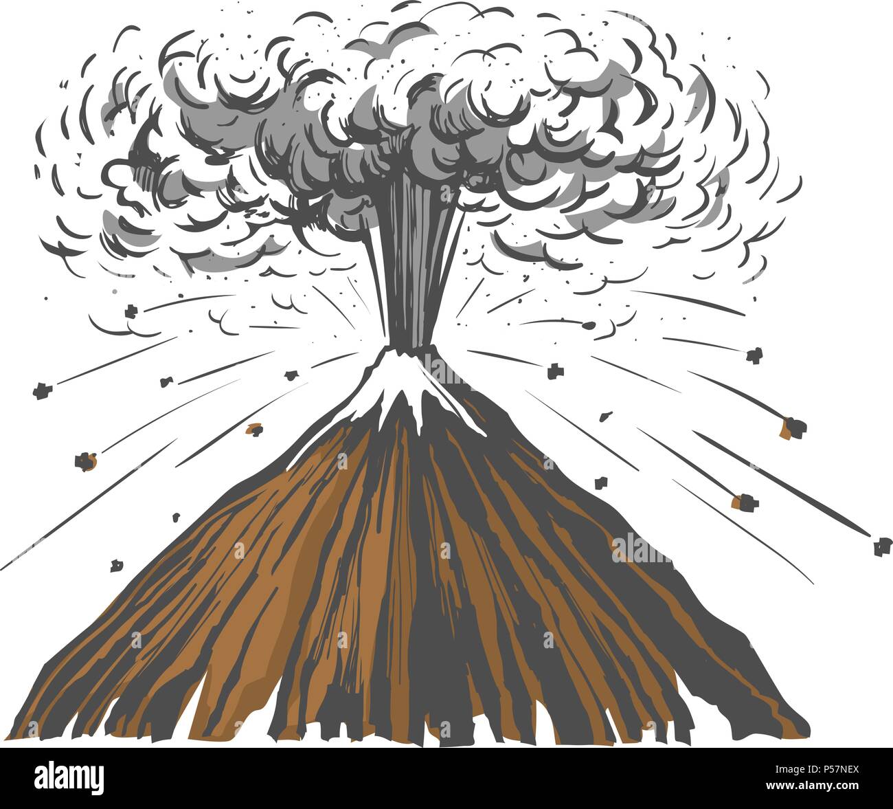 Nature scene with volcano eruption illustration Stock Vector Image  Art   Alamy
