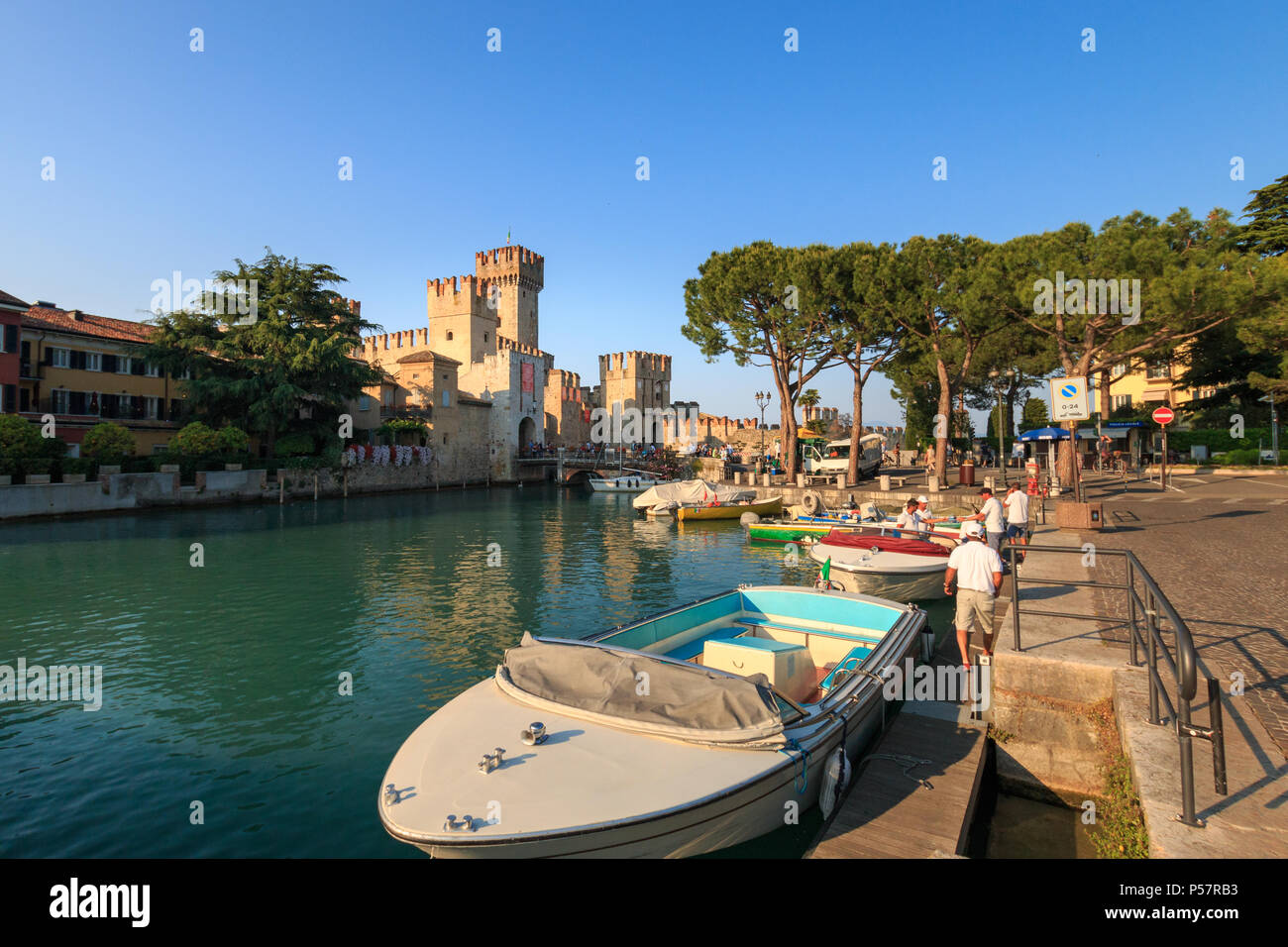 Sirmione, Italy – May 27, 2017: Scaliger castle in the old town of ...