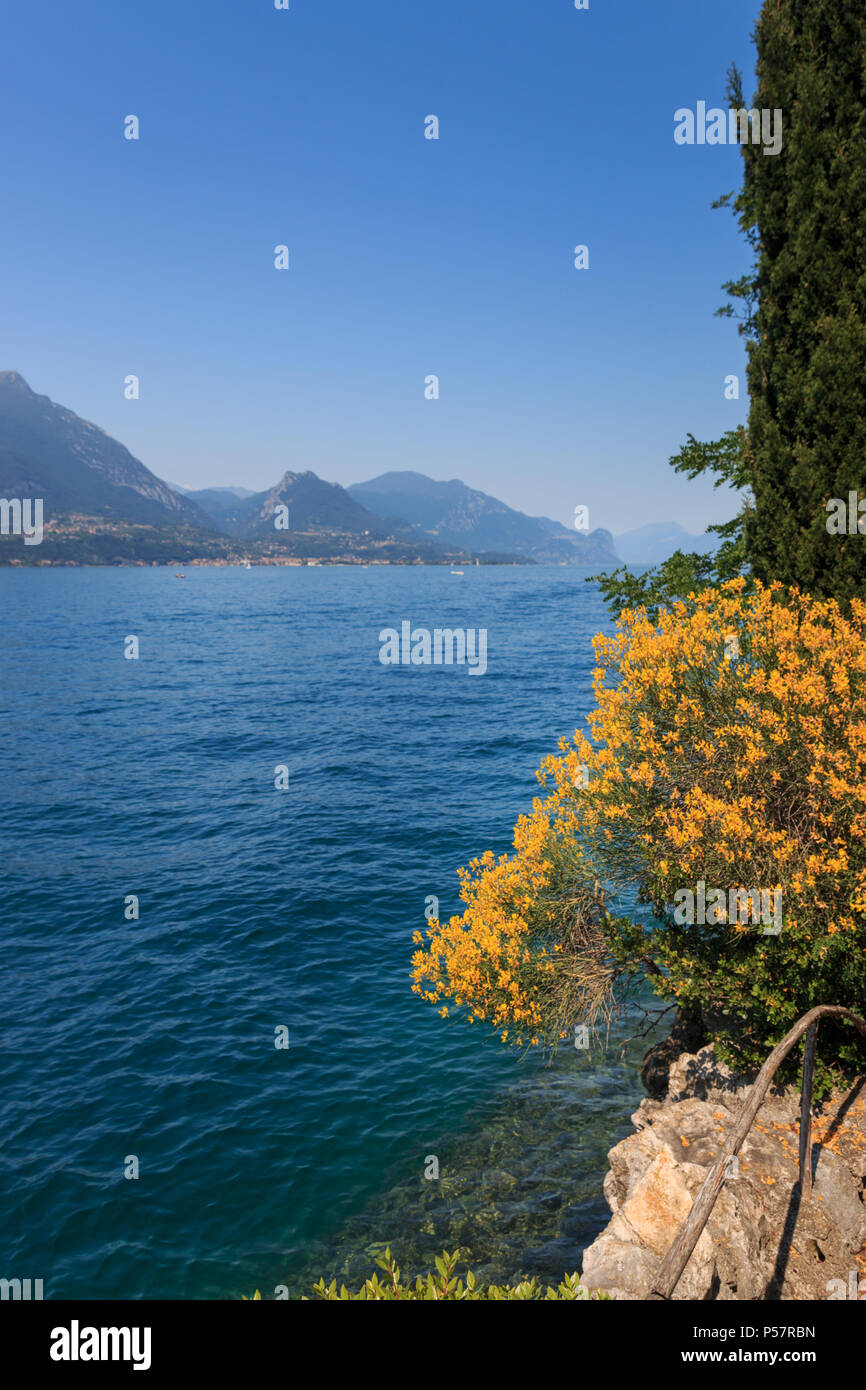 Beautiful landscape at Lake Garda looking towards Toscolano Maderno Stock Photo