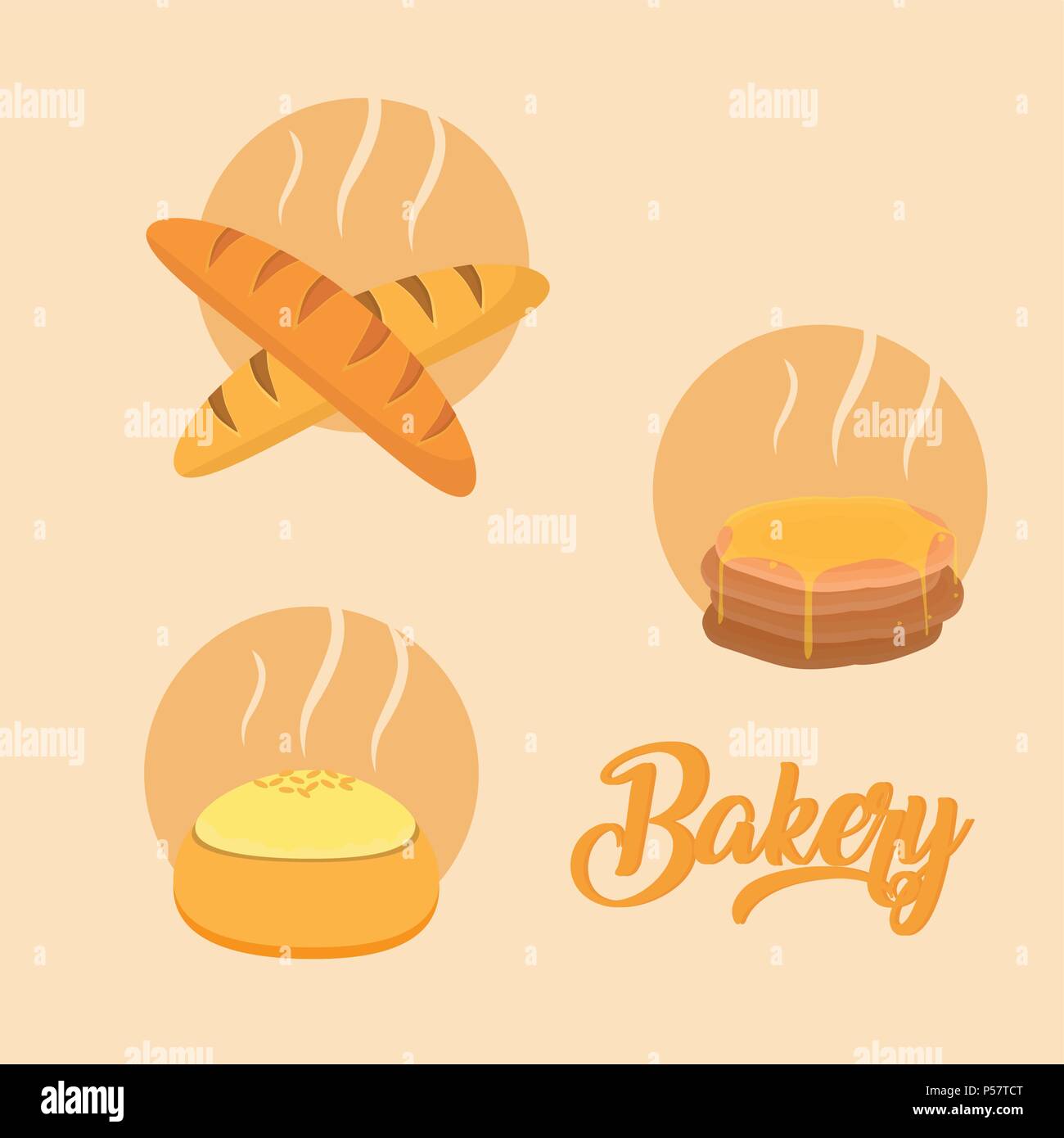 Set of bakery products icons vector illustration graphic design Stock ...