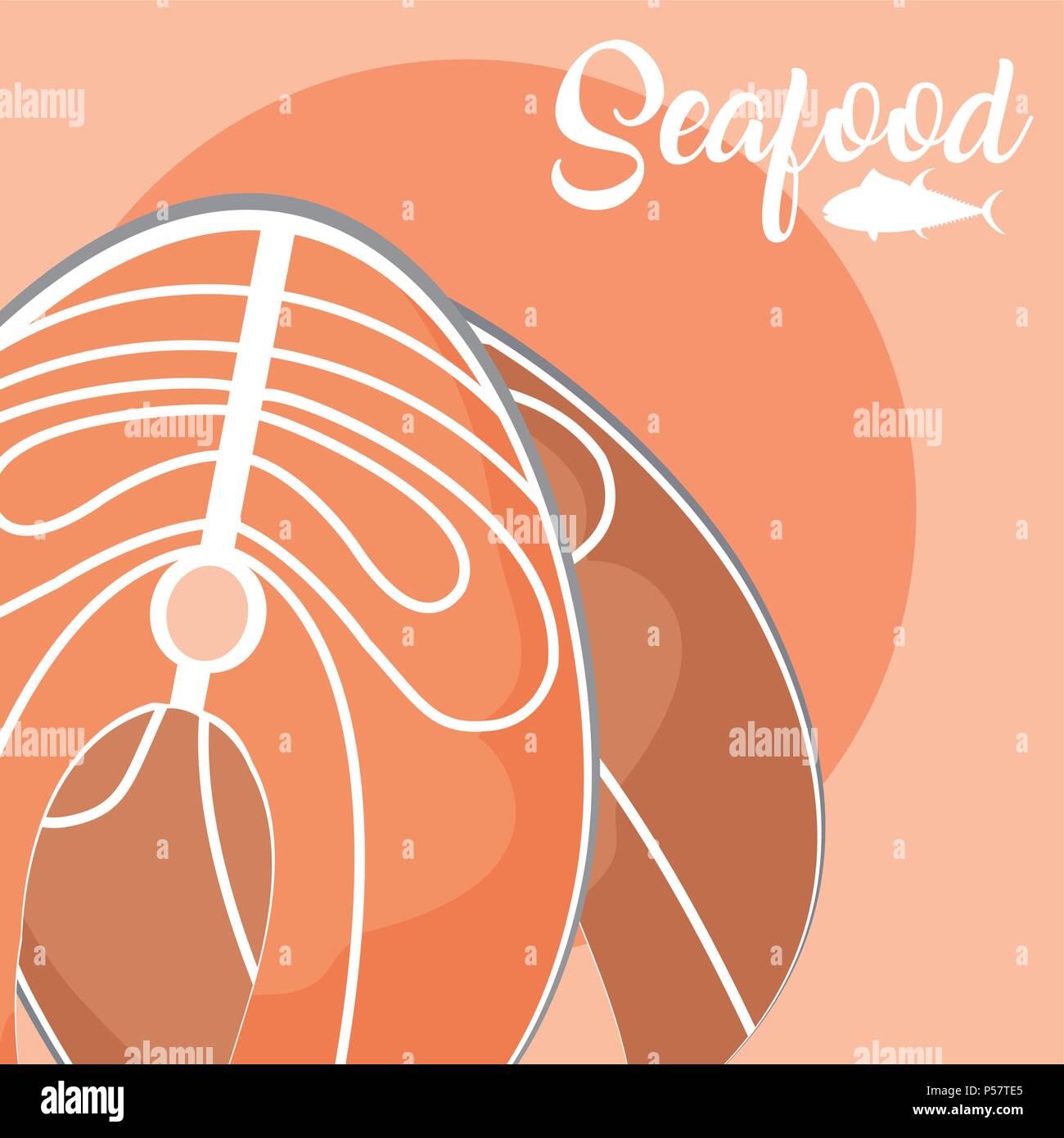 Fish steak salmon food vector illustration graphic design Stock Vector ...