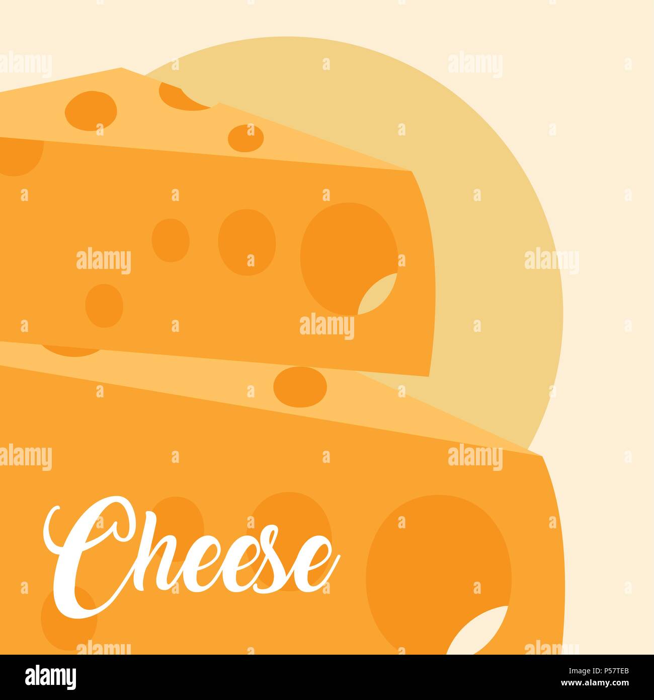 Cheese dairy food over yellow background vector illustration graphic ...