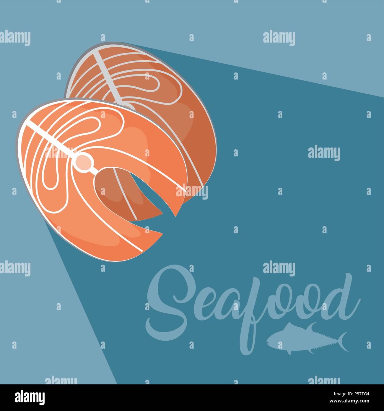 Fish steak salmon food vector illustration graphic design Stock Vector ...