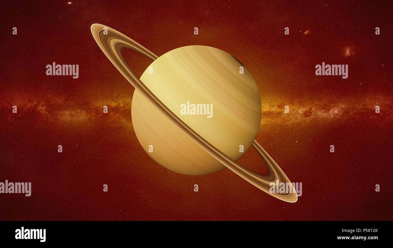 planet Saturn, the sixth planet from the Sun, planet in the Solar System Stock Photo