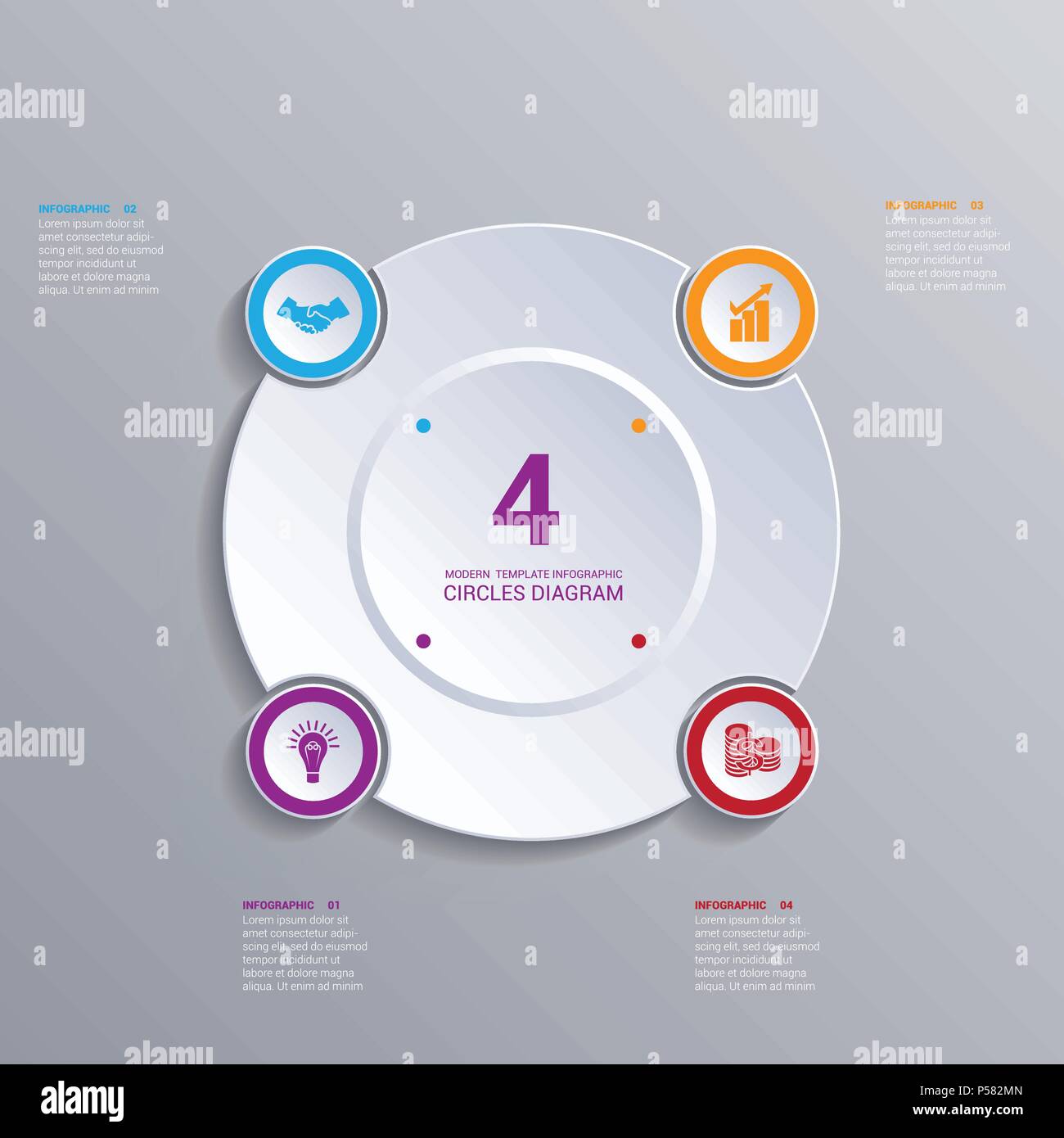 Template modern Infographic for 4 options, business presentation or ...