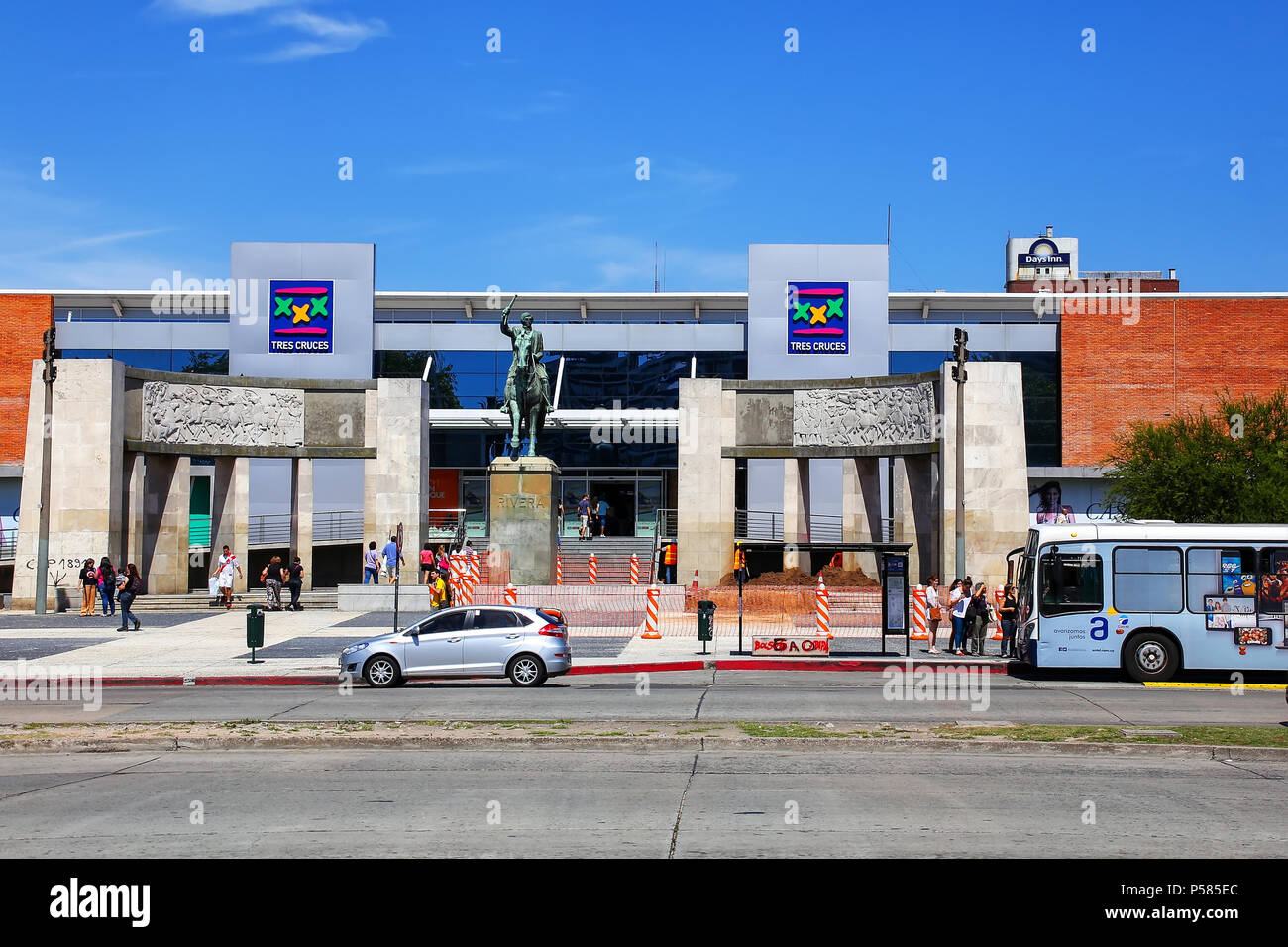 Tres Cruces bus terminal in Montevideo, Uruguay. Montevideo is the capital and largest city of Uruguay. Stock Photo