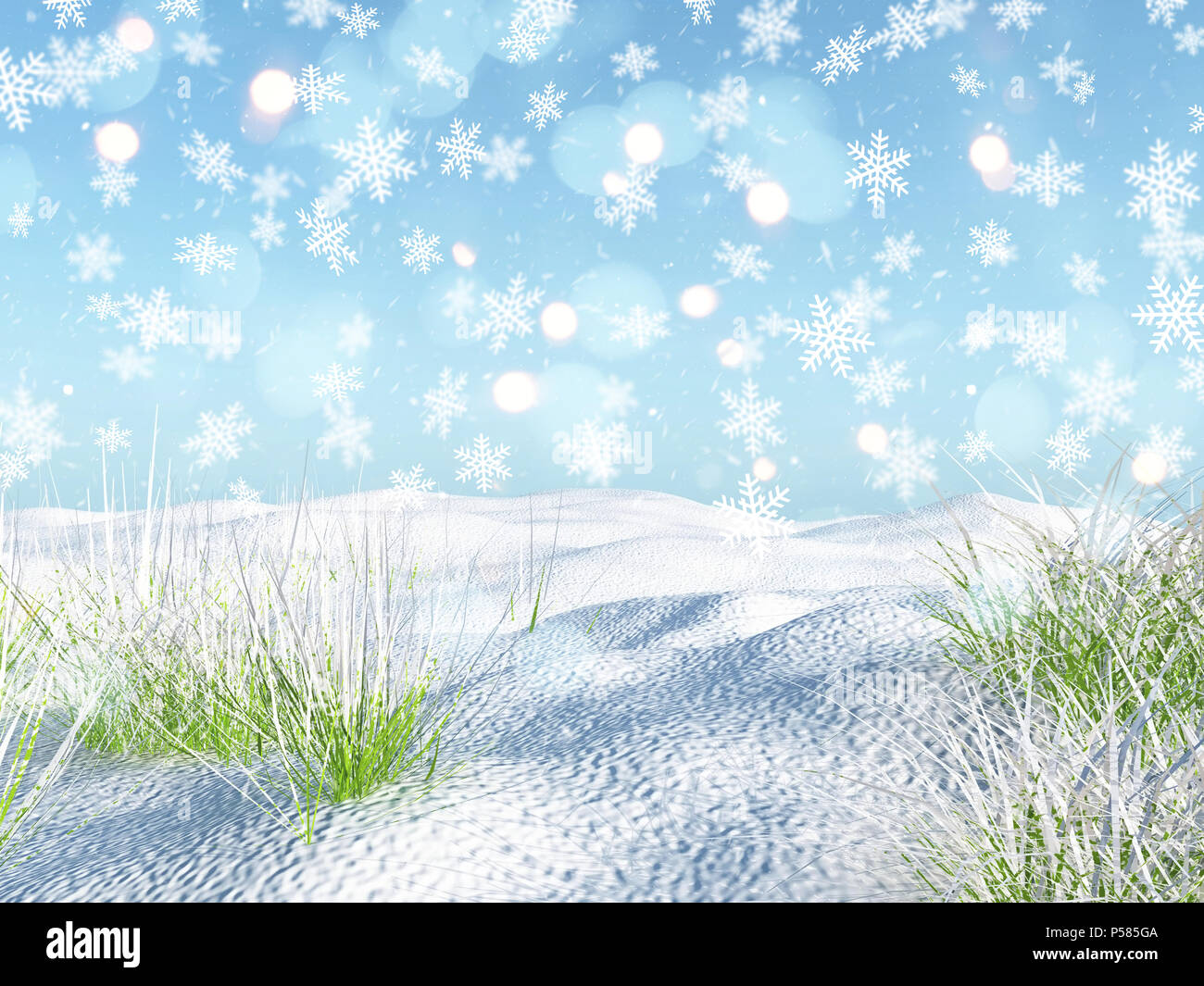 3d falling snowflakes hi-res stock photography and images - Alamy