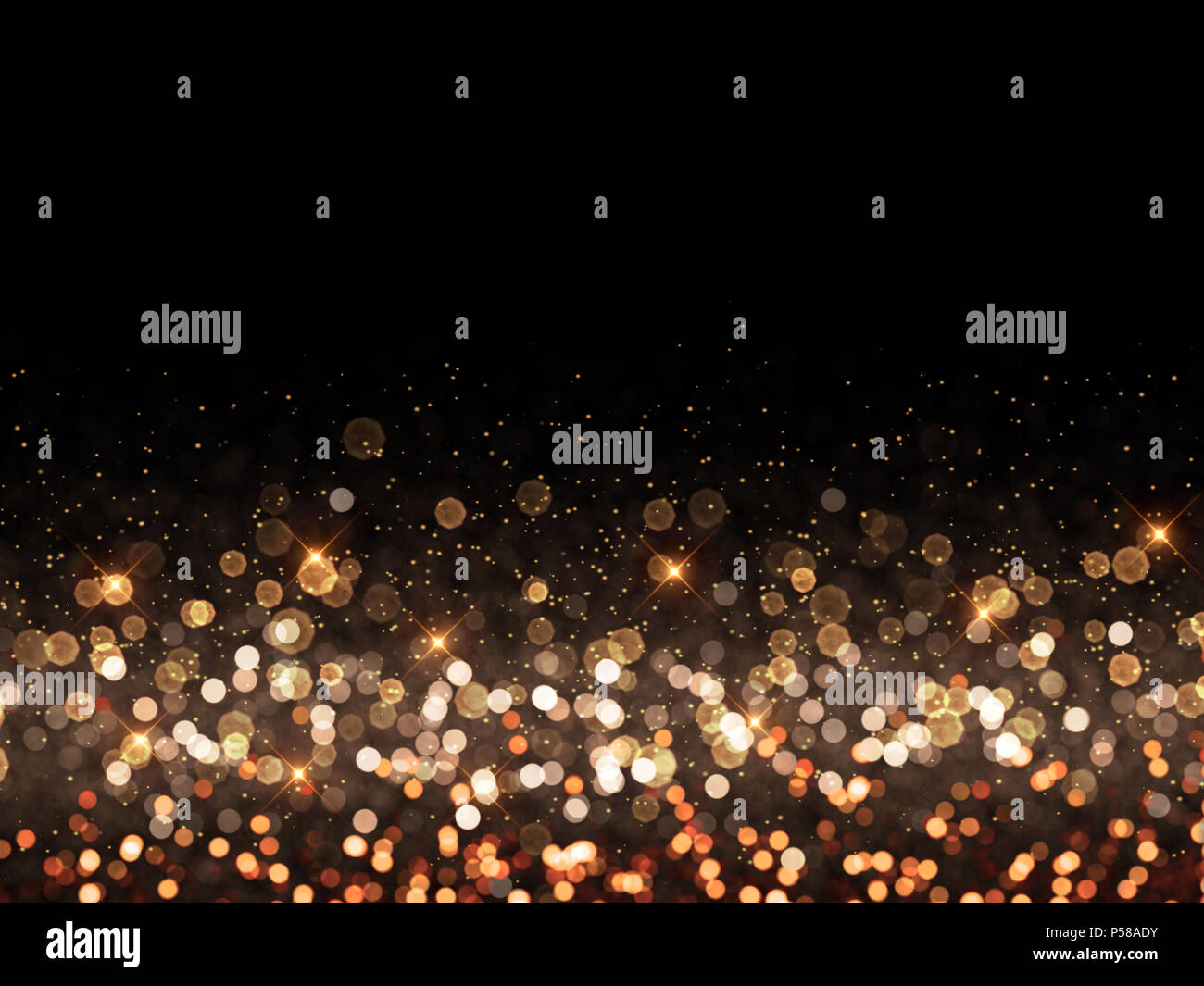 Christmas background of gold bokeh lights Stock Photo - Alamy