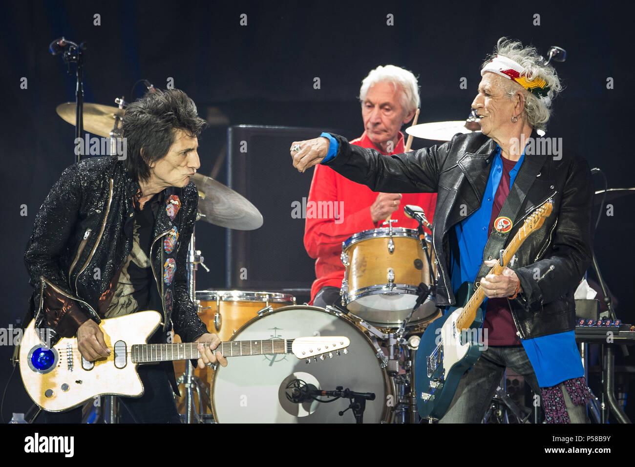 The Rolling Stones perform live at London Stadium Featuring: Ronnie Wood,  Charlie Watts, Keith Richards Where: London, United Kingdom When: 25 May  2018 Credit: Neil Lupin/WENN Stock Photo - Alamy