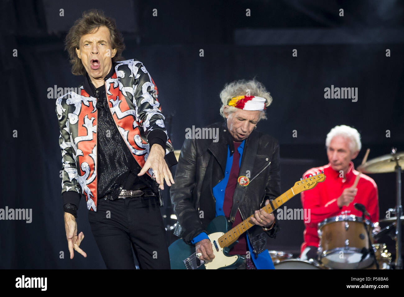 The Rolling Stones perform live at London Stadium Featuring: Mick Jagger,  Charlie Watts, Keith Richards Where: London, United Kingdom When: 25 May  2018 Credit: Neil Lupin/WENN Stock Photo - Alamy