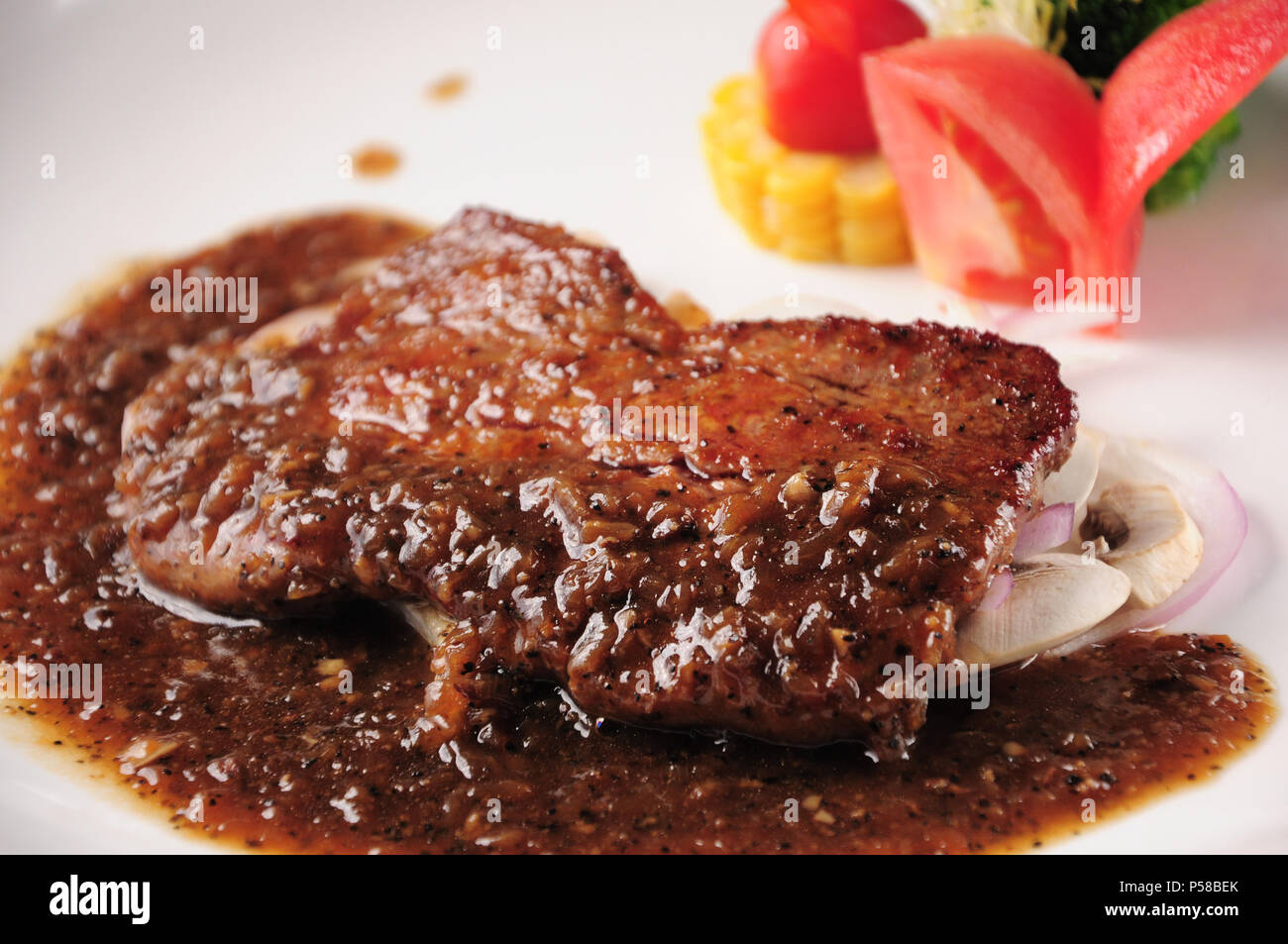Black pepper steak Stock Photo Alamy