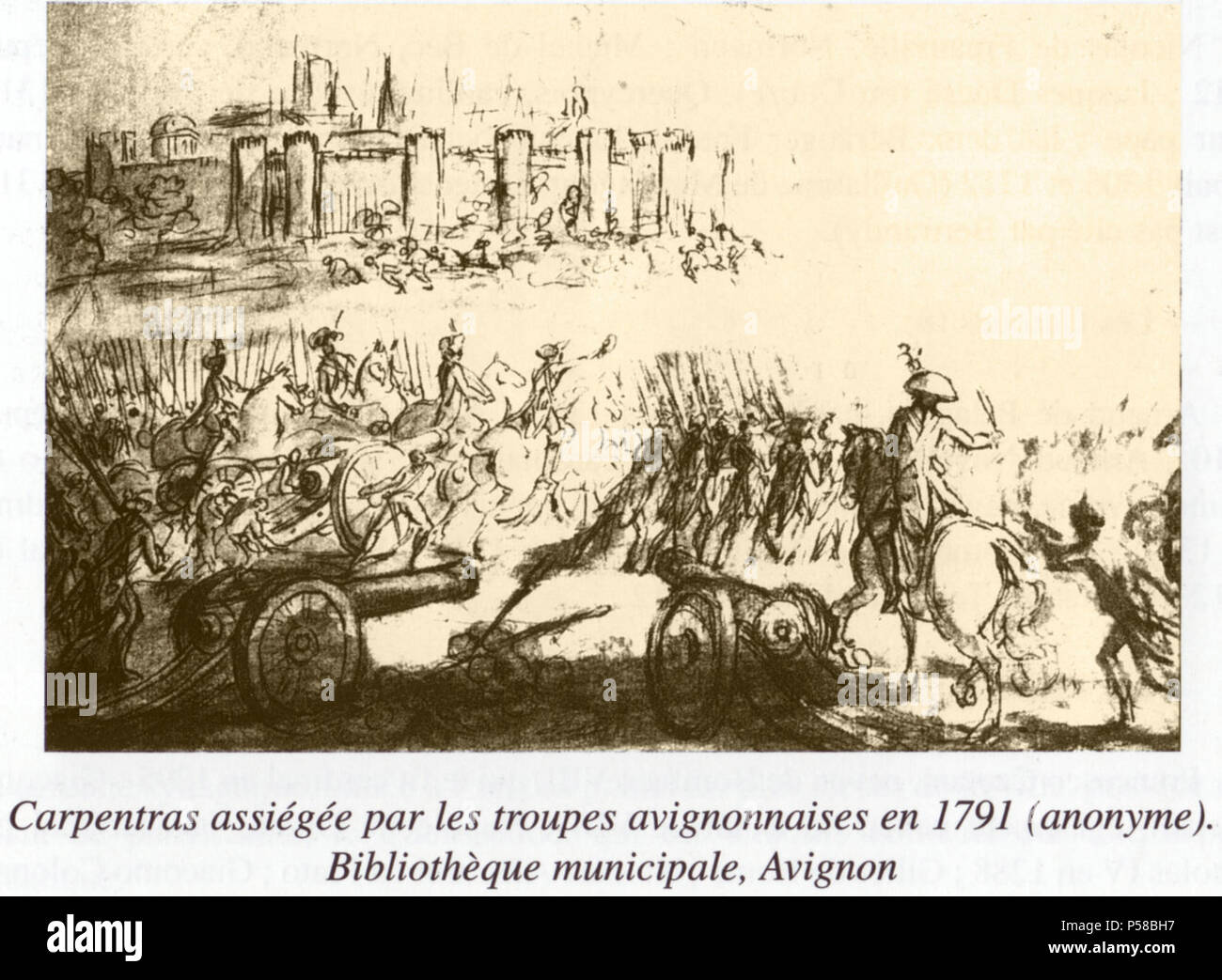 18 Siège de Carpentras (1791) Anonyme Bibliothèque municipale Ceccano Avignon. Stock Photo