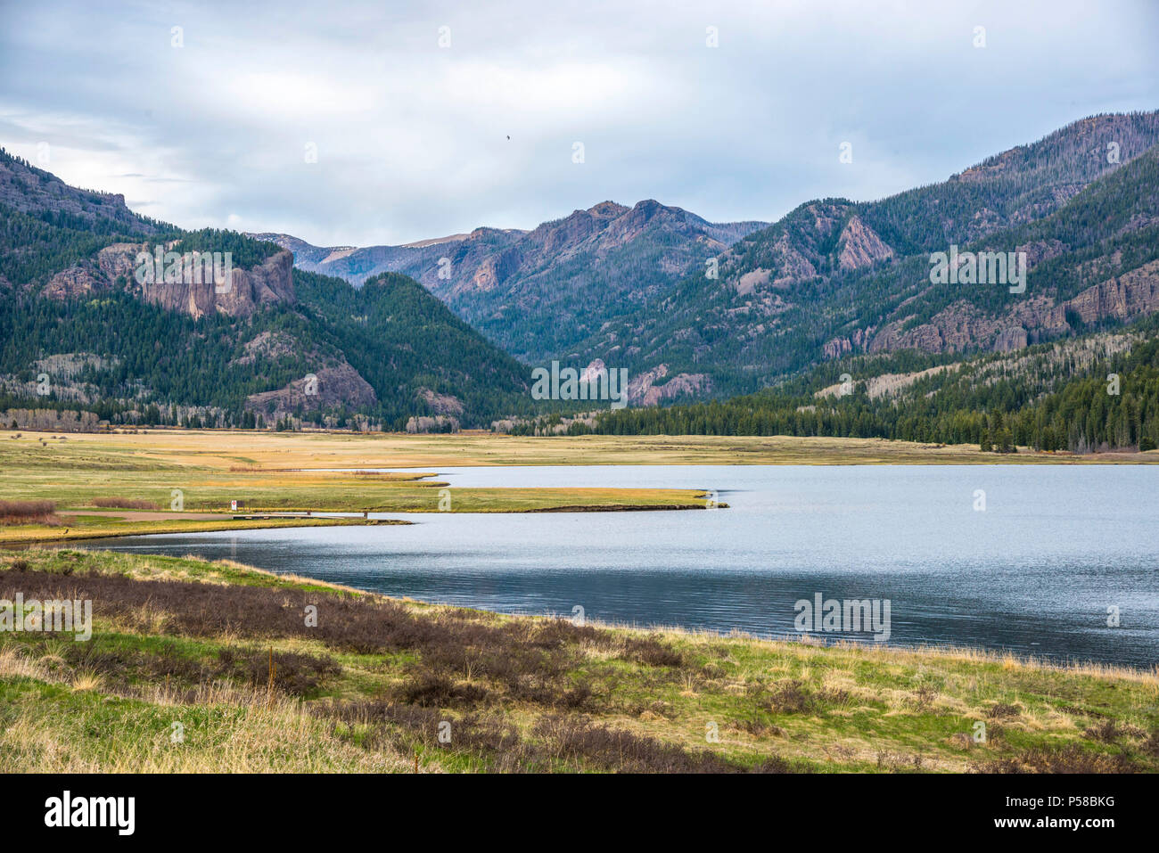 Williams Creek Reservoir in the San Juan Mountains near Pagosa Springs, Colorado Stock Photo