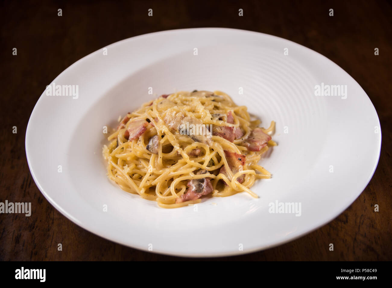 Bacon Italy noodle Stock Photo Alamy