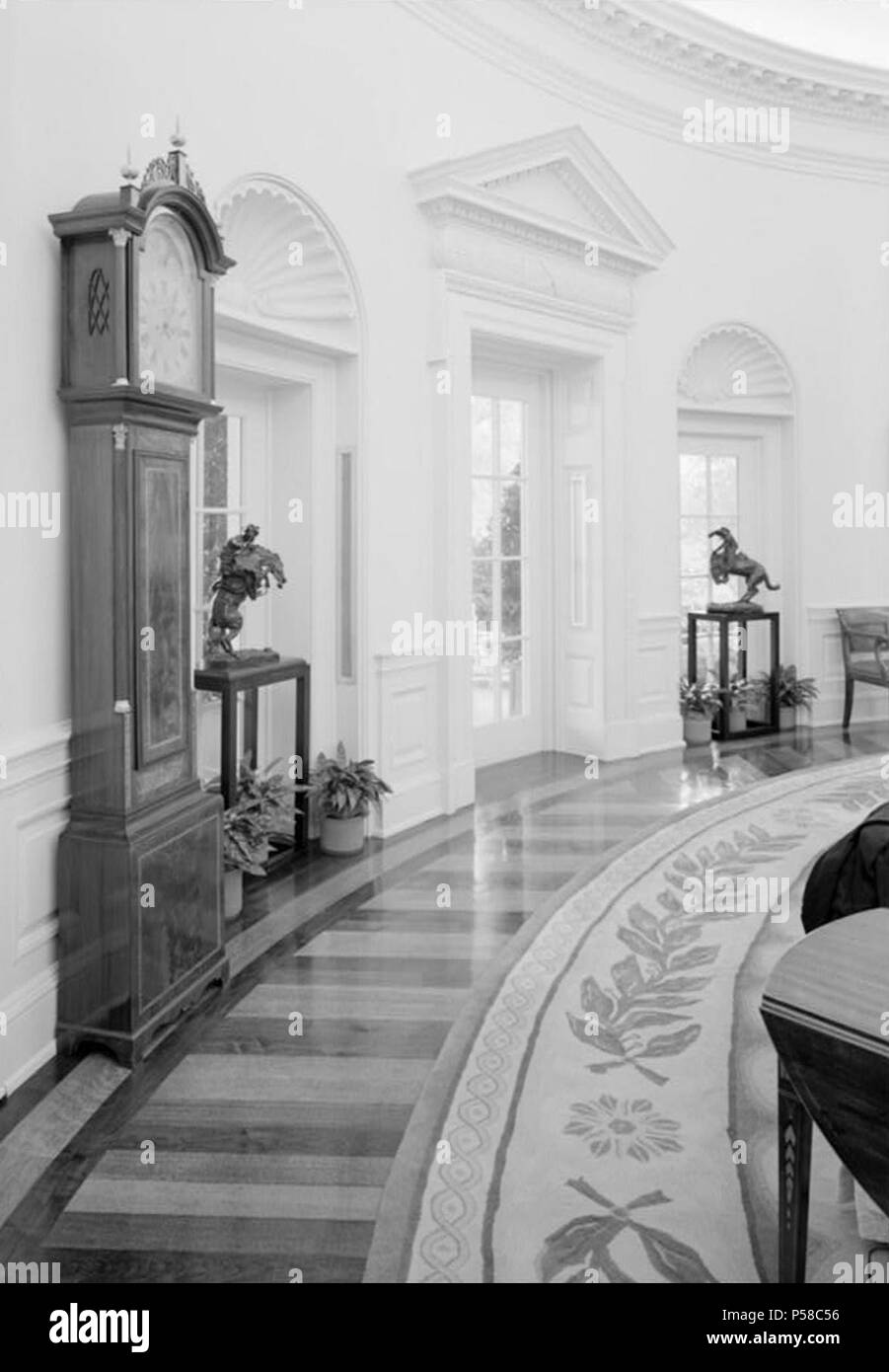 179. Oval Office; View of East Door to Rose Garden. Stock Photo