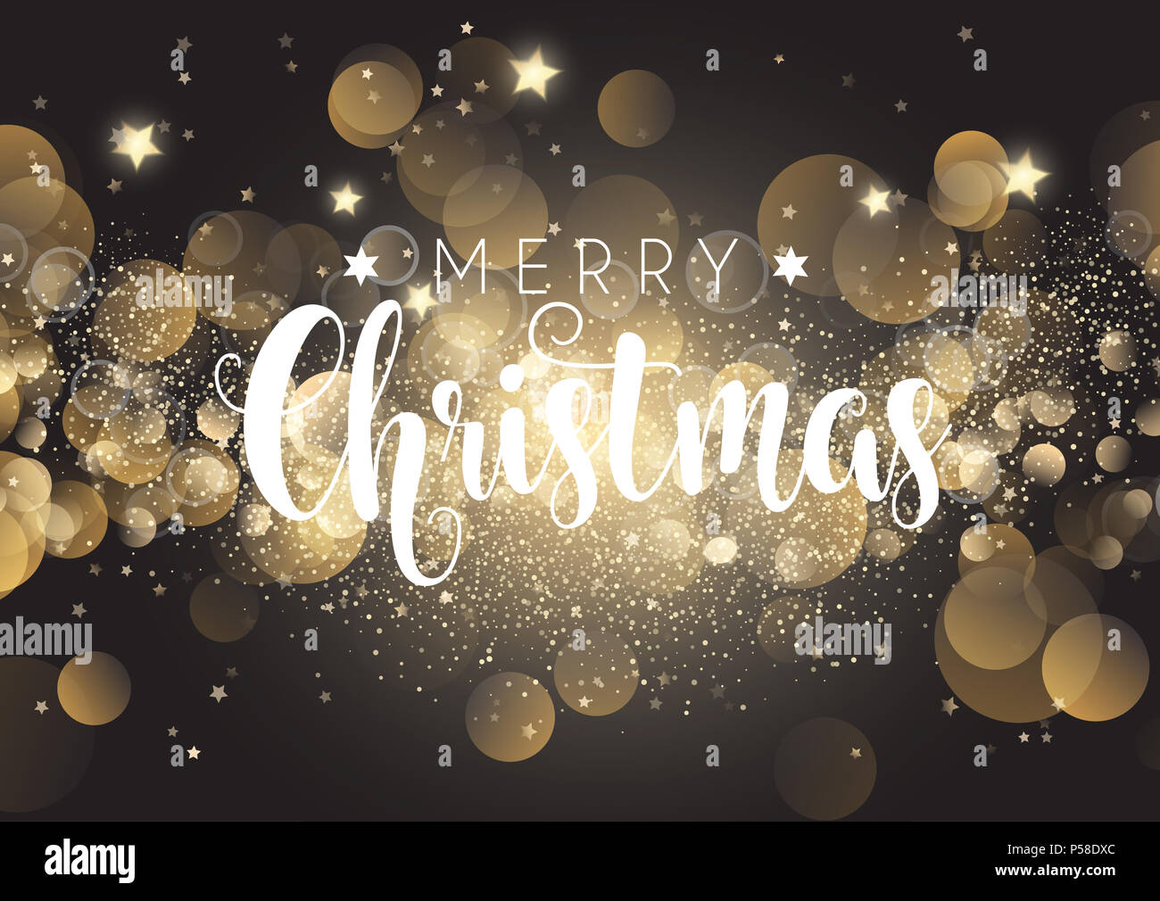 Decorative Christmas background with bokeh lights design Stock Photo ...
