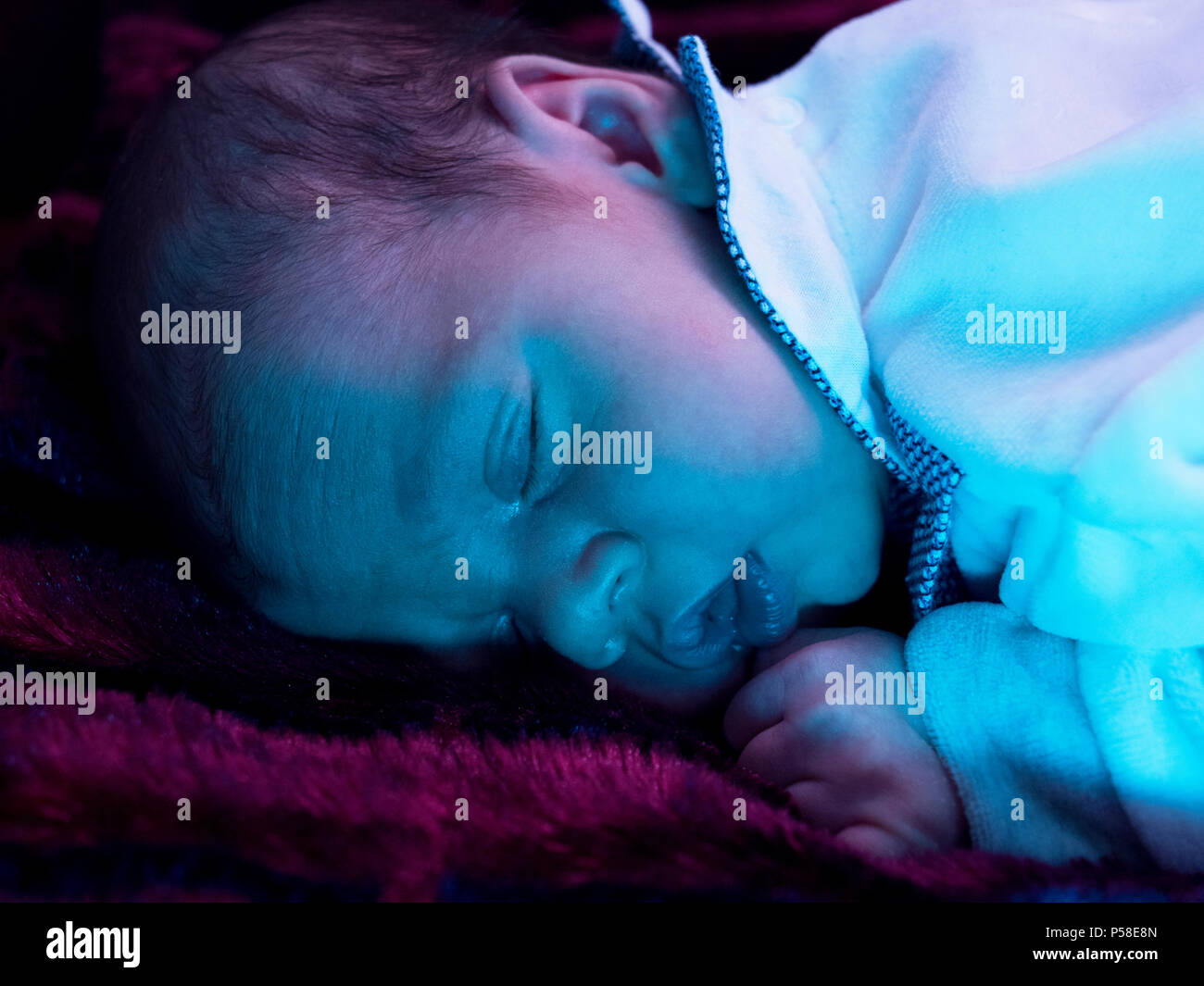 Baby One Month Old Sleeping Stock Photo Alamy