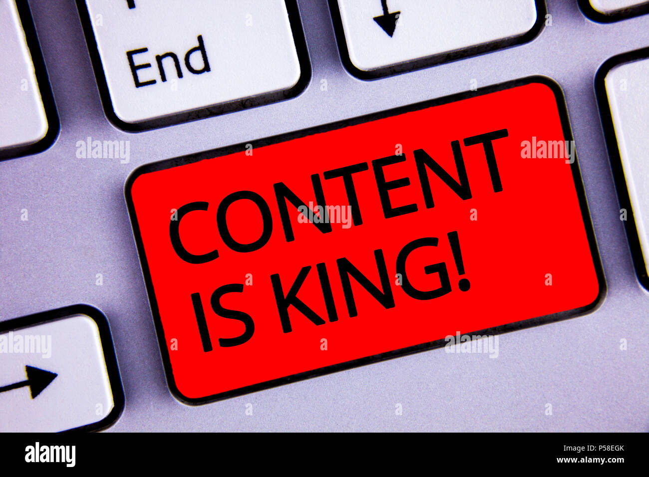 Text sign showing Content Is King Motivational Call. Conceptual photo ...
