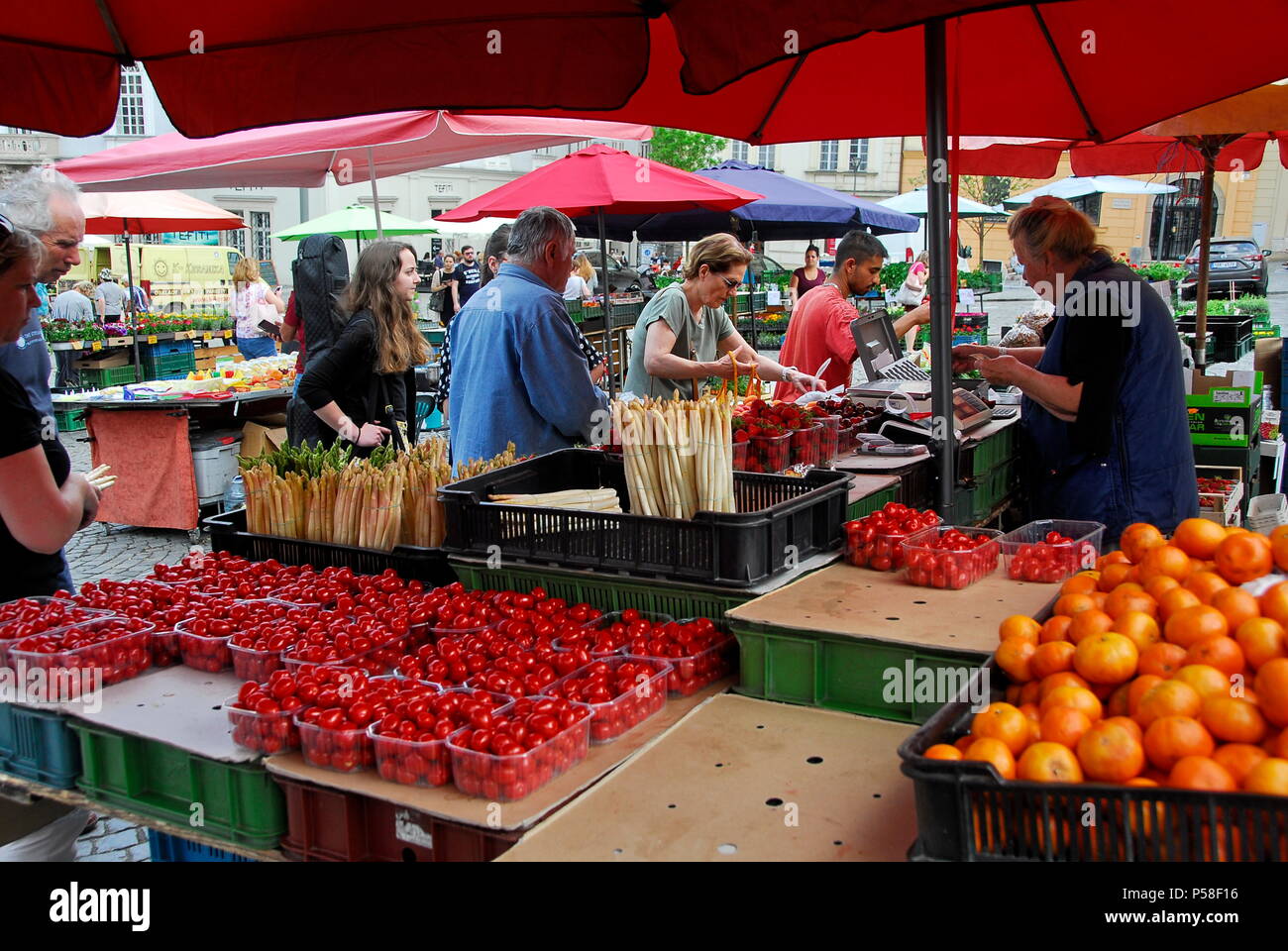 Vegetable Market in Old Brno, South Moravia, Czech Republic Stock Photo
